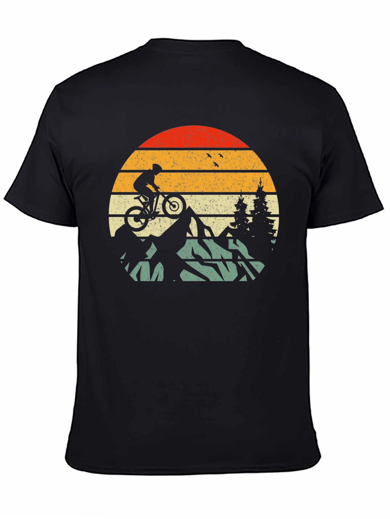 Mountain Biker Retro Sunset T-Shirt