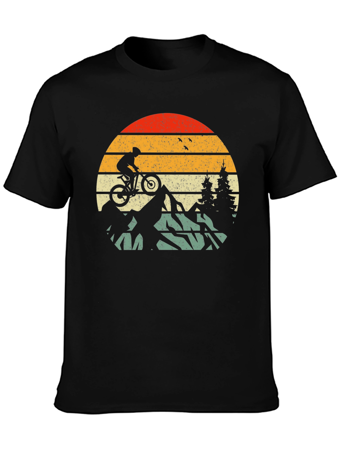 Mountain Biker Retro Sunset T-Shirt
