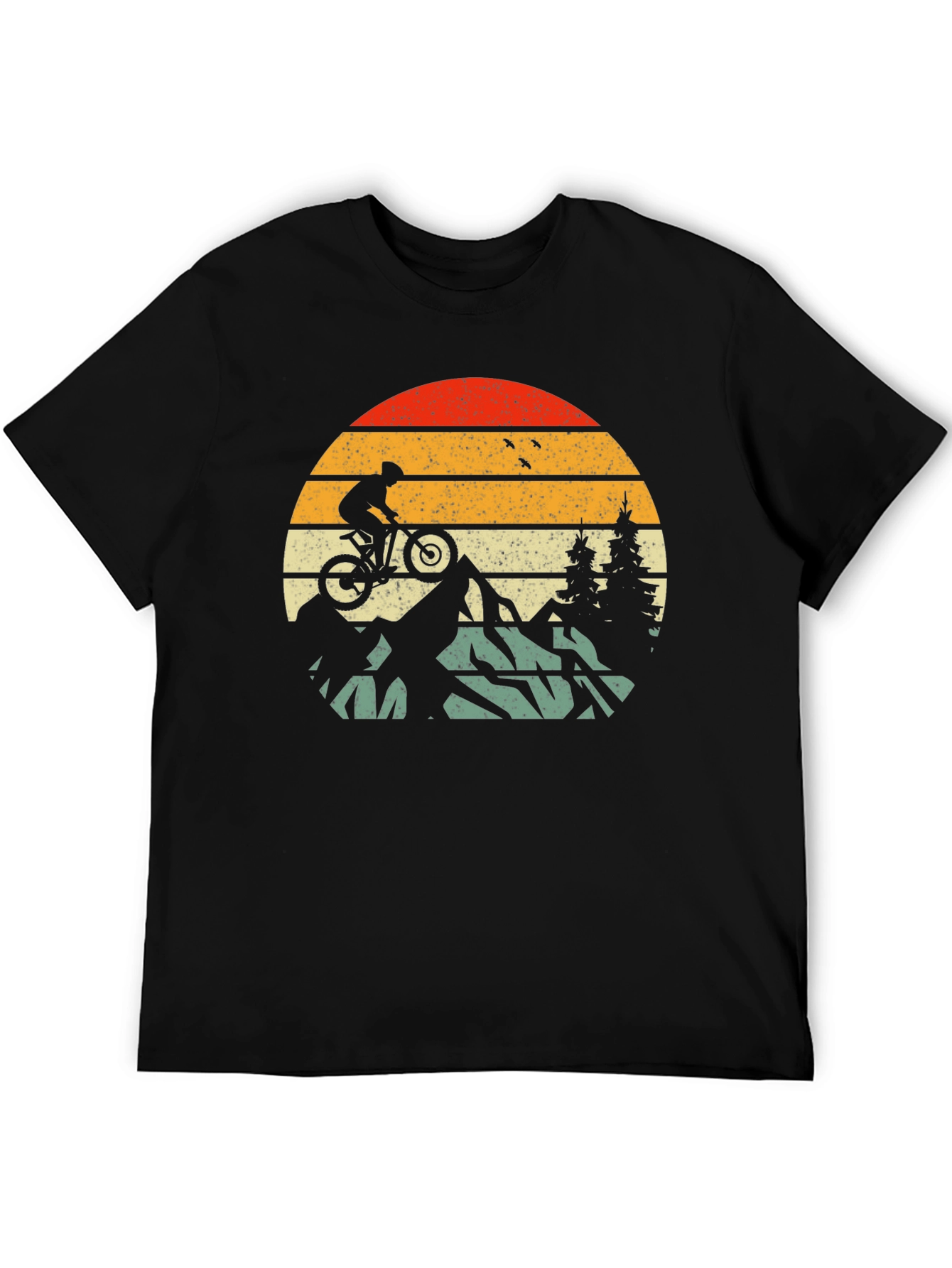 Mountain Biker Retro Sunset T-Shirt