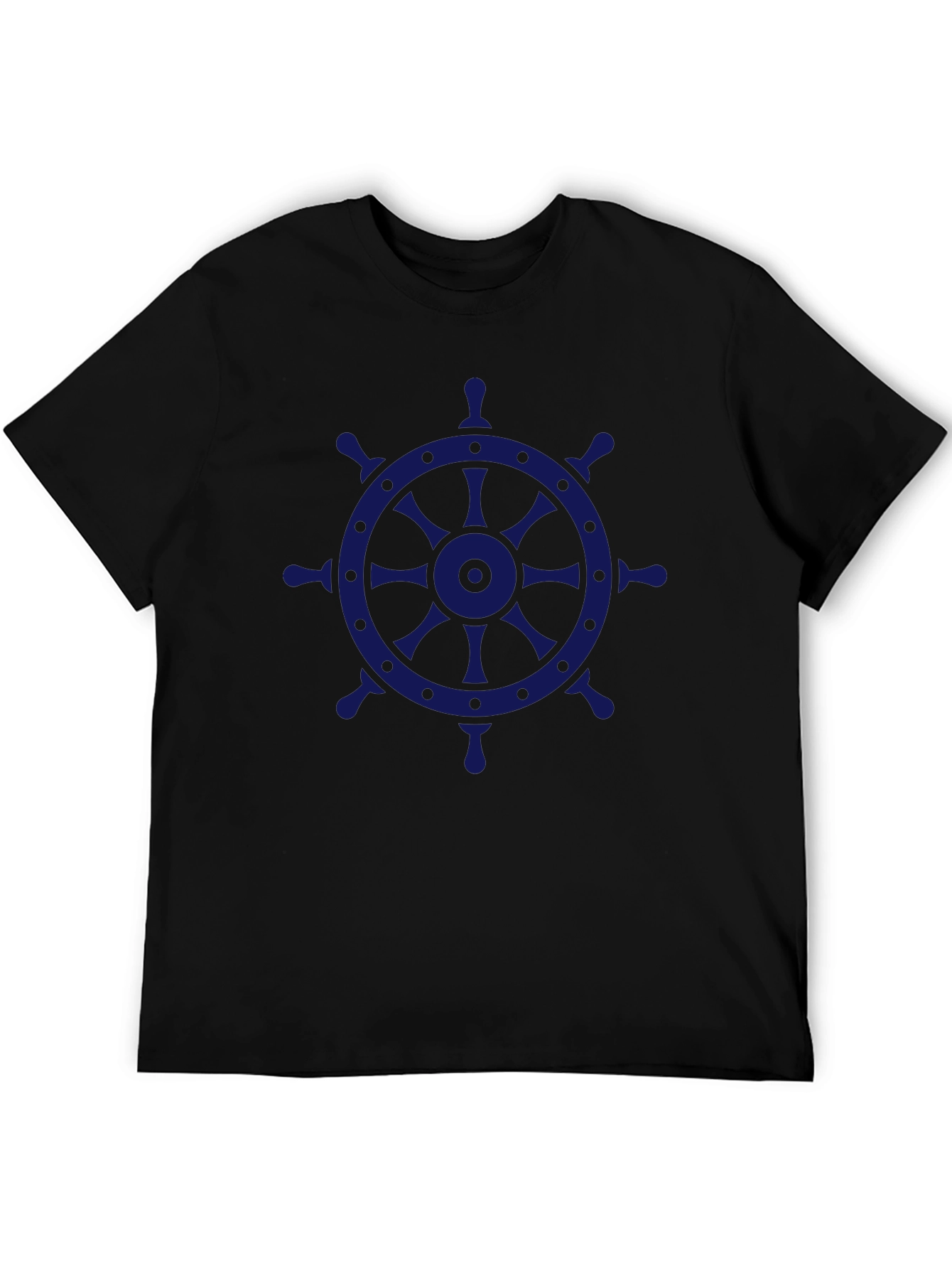 Nautical Wheel Graphic Tee - Black