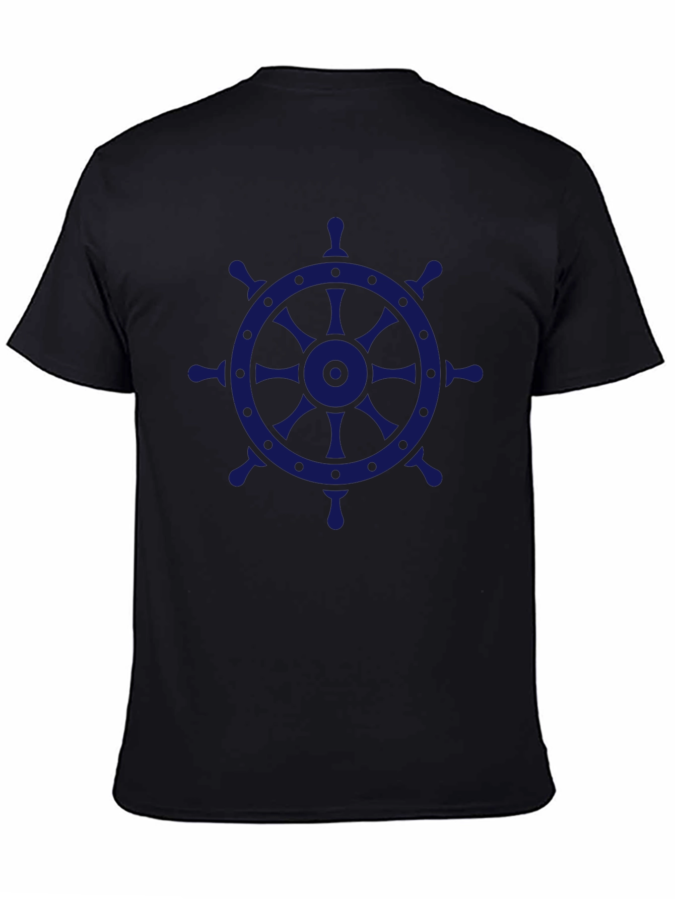Nautical Wheel Graphic Tee - Black