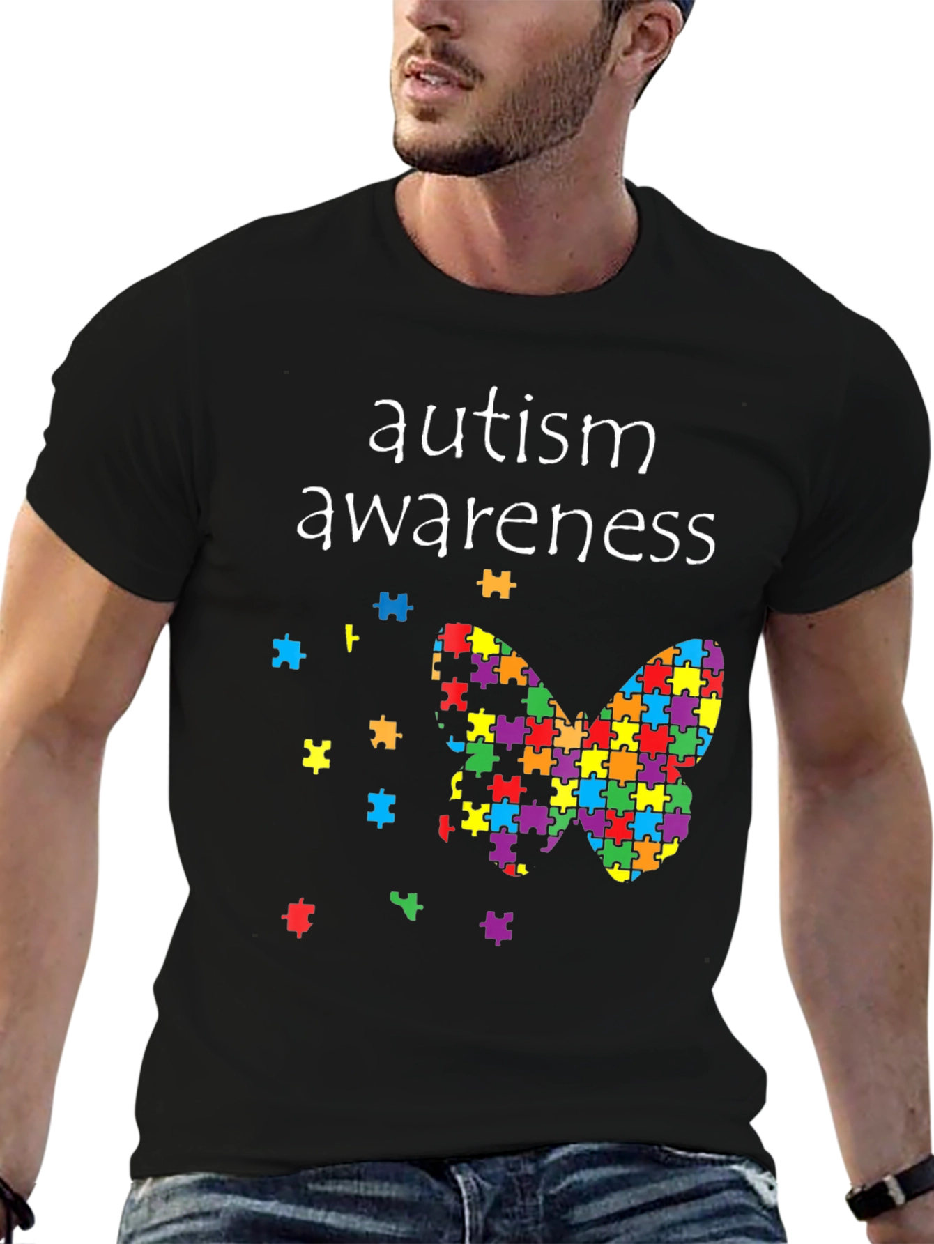Autism Awareness Butterfly Puzzle Piece T-Shirt