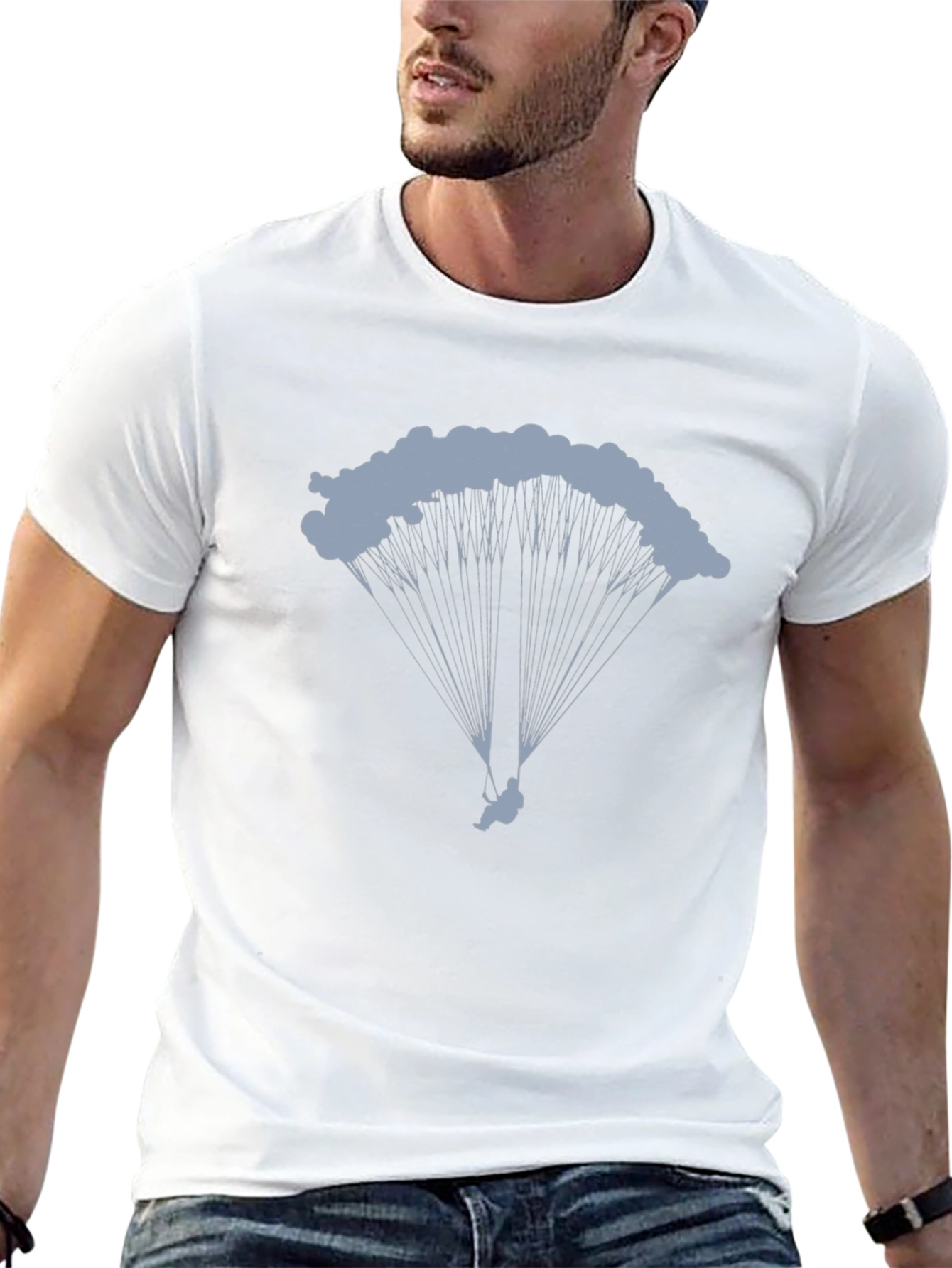 Parachute Graphic Tee - Black Cotton T-Shirt
