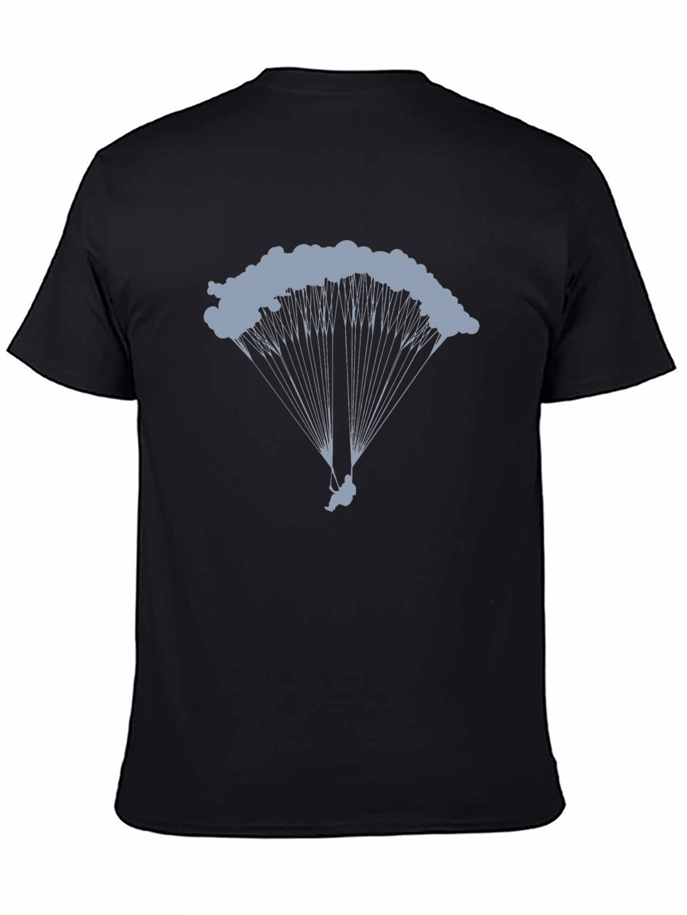 Parachute Graphic Tee - Black Cotton T-Shirt