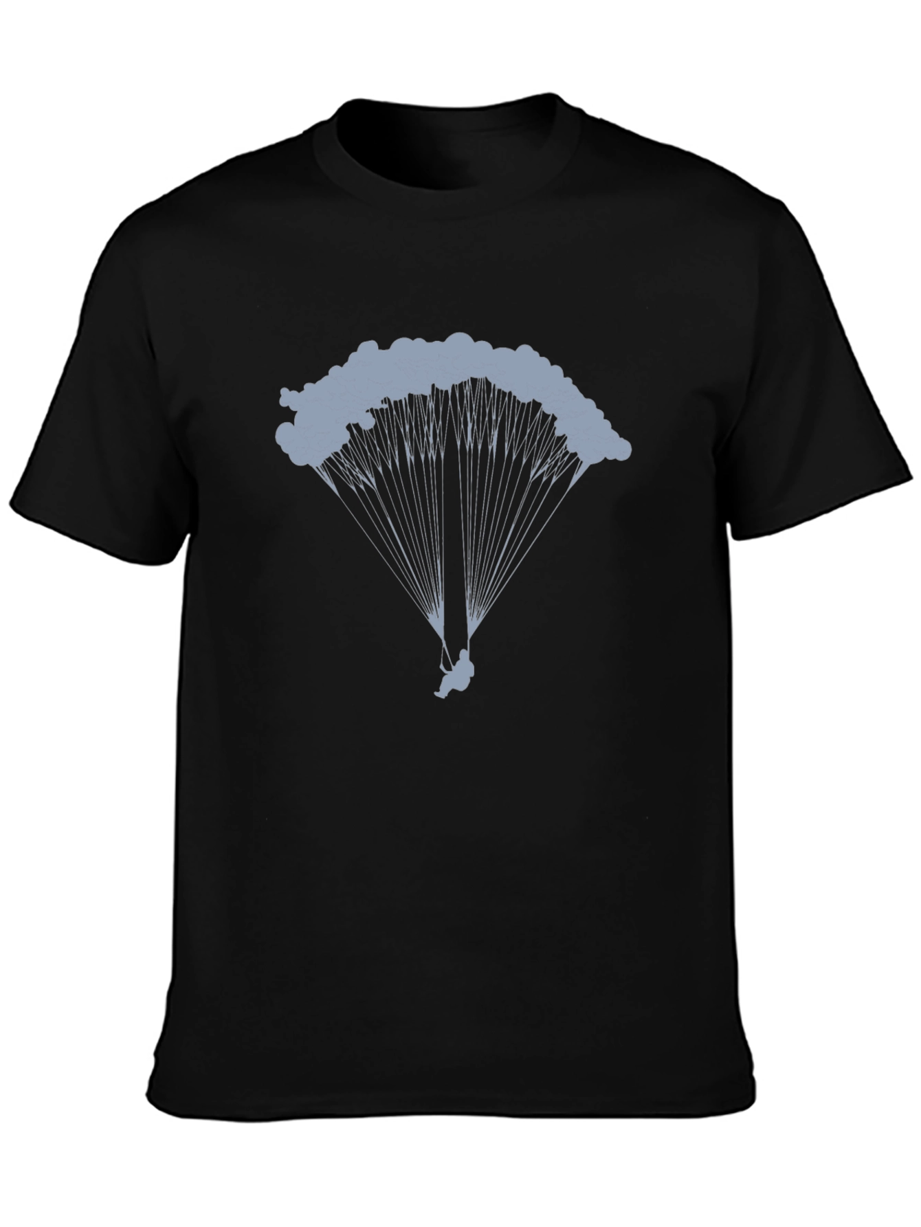 Parachute Graphic Tee - Black Cotton T-Shirt