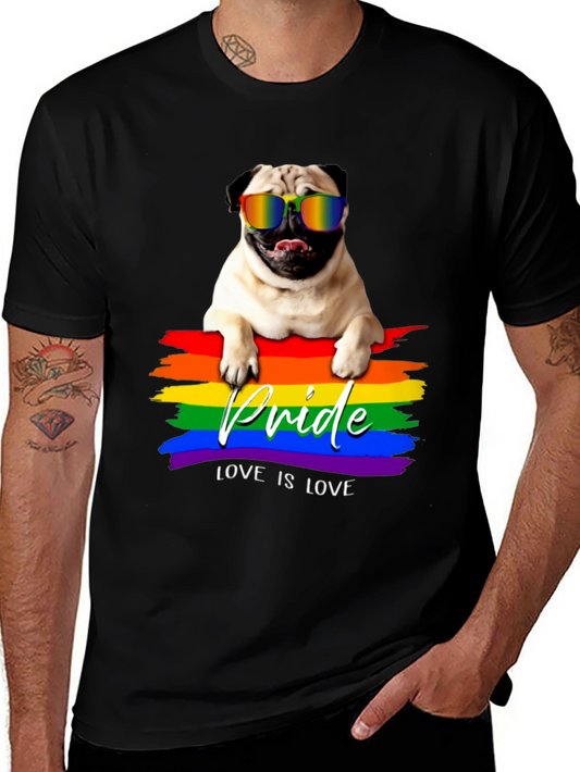 Pride Pug T-Shirt - Love is Love