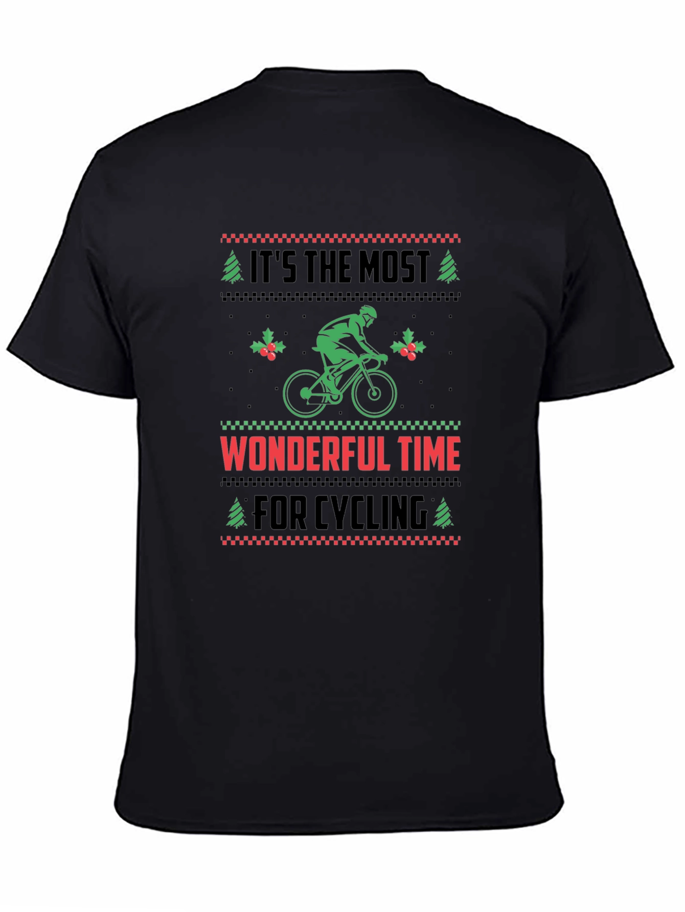 Cycling Christmas T-Shirt - Holiday Ugly Sweater Style
