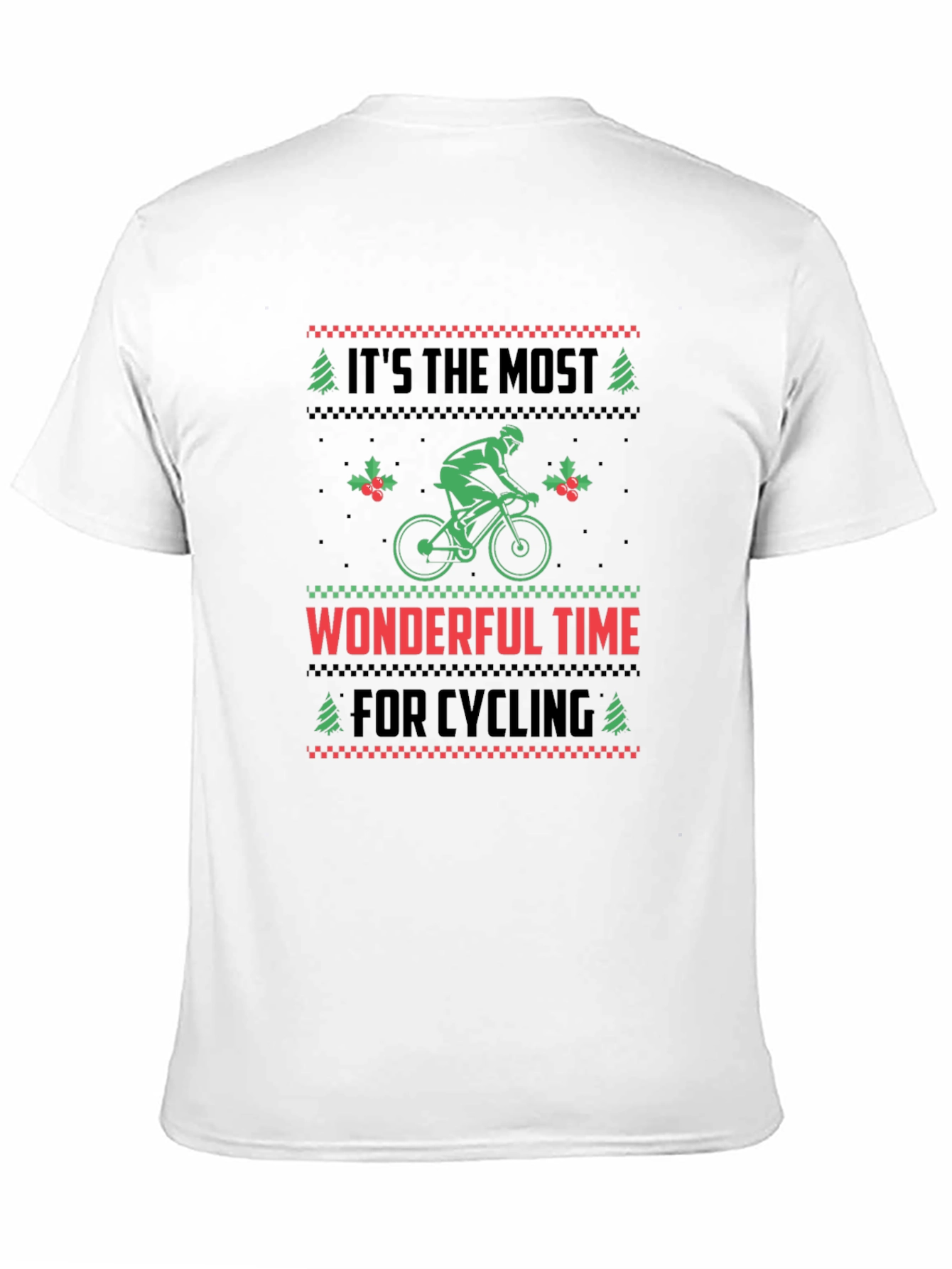 Cycling Christmas T-Shirt - Holiday Ugly Sweater Style