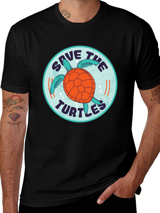 Save the Turtles Graphic Tee - Black