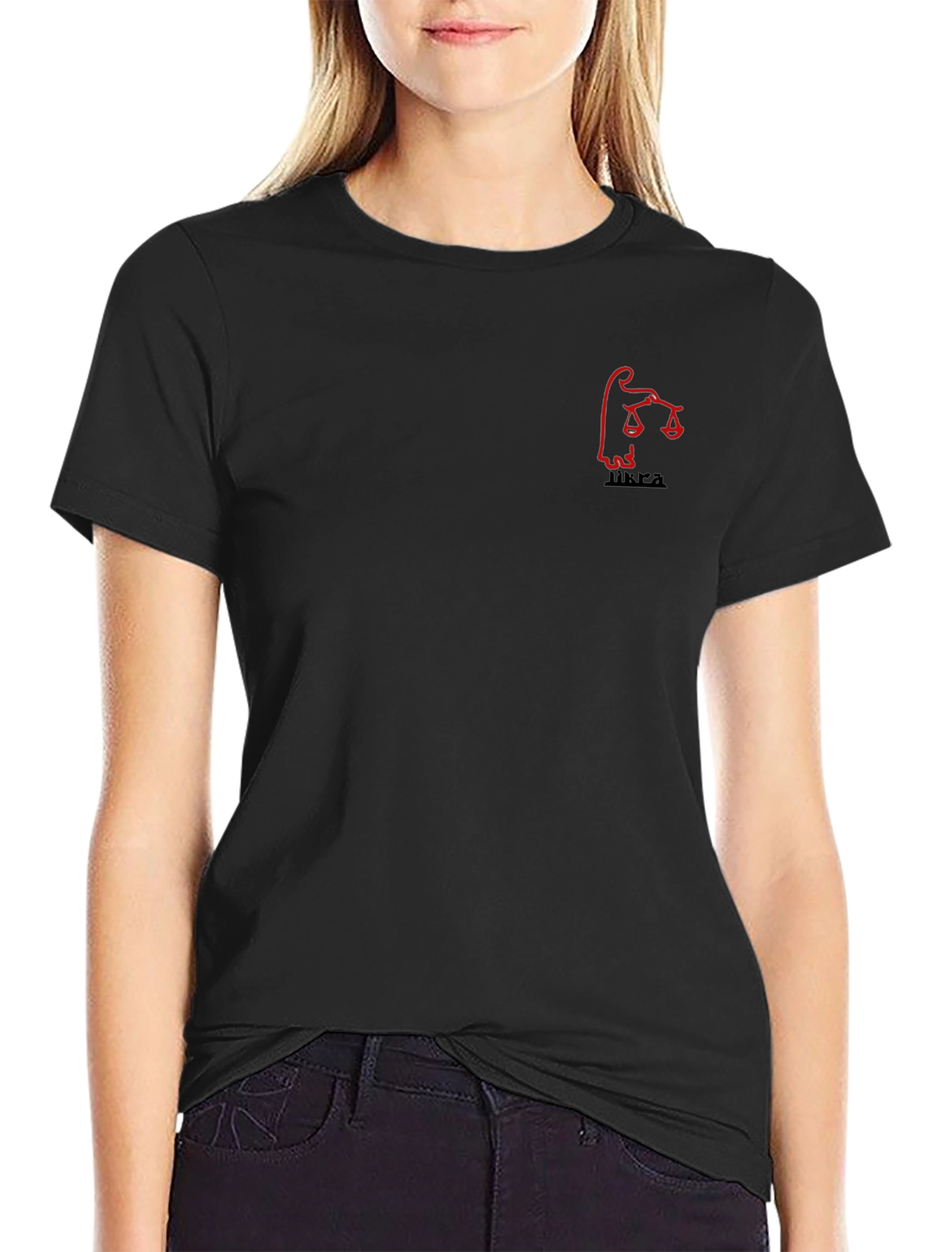 Black Graphic Tee - Libra Scales Design