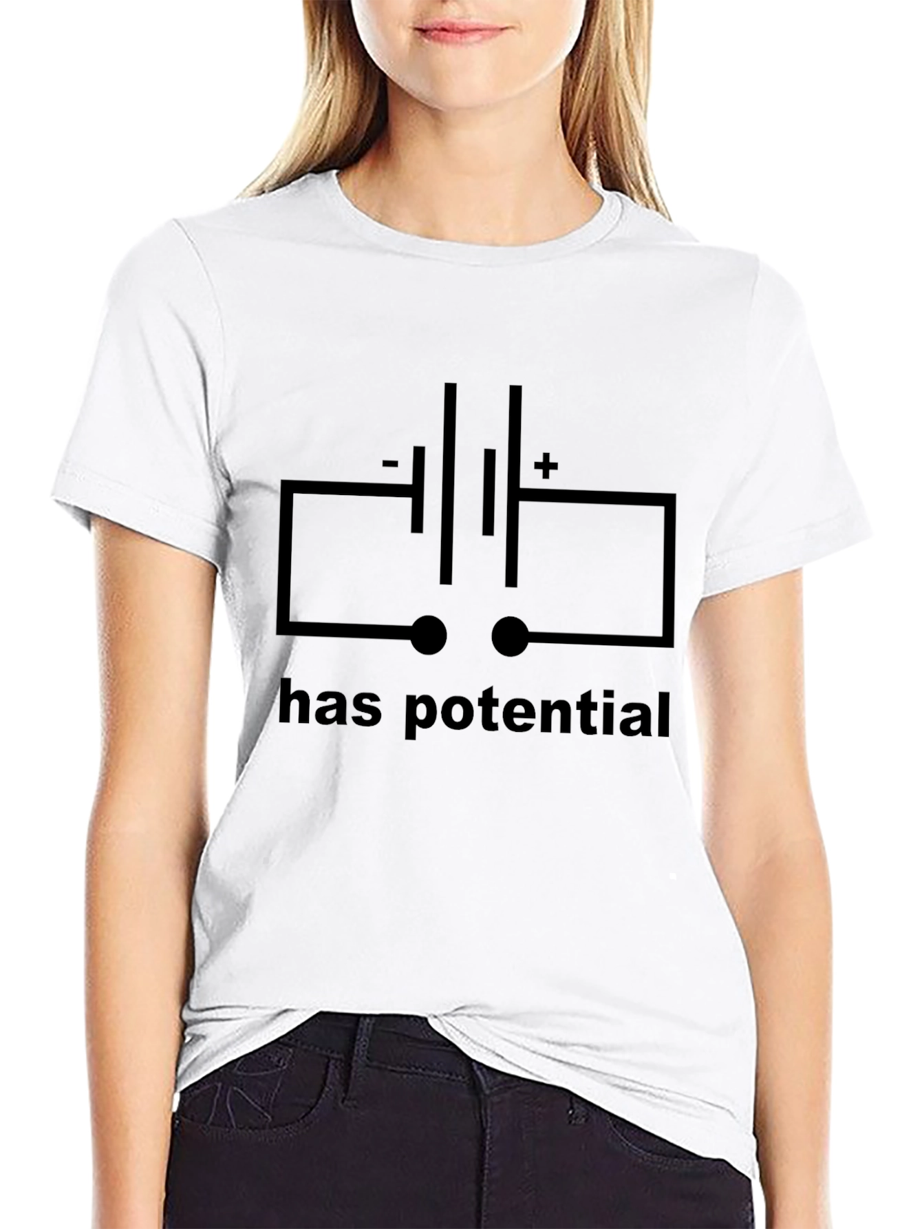 Has Potential Battery Circuit Black T-Shirt