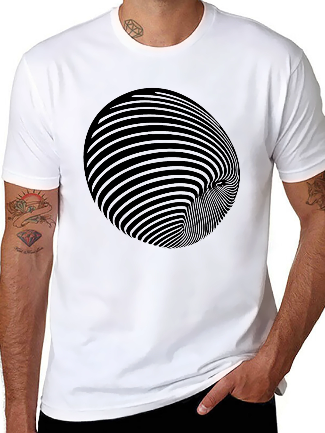 Optical Illusion Black T-Shirt