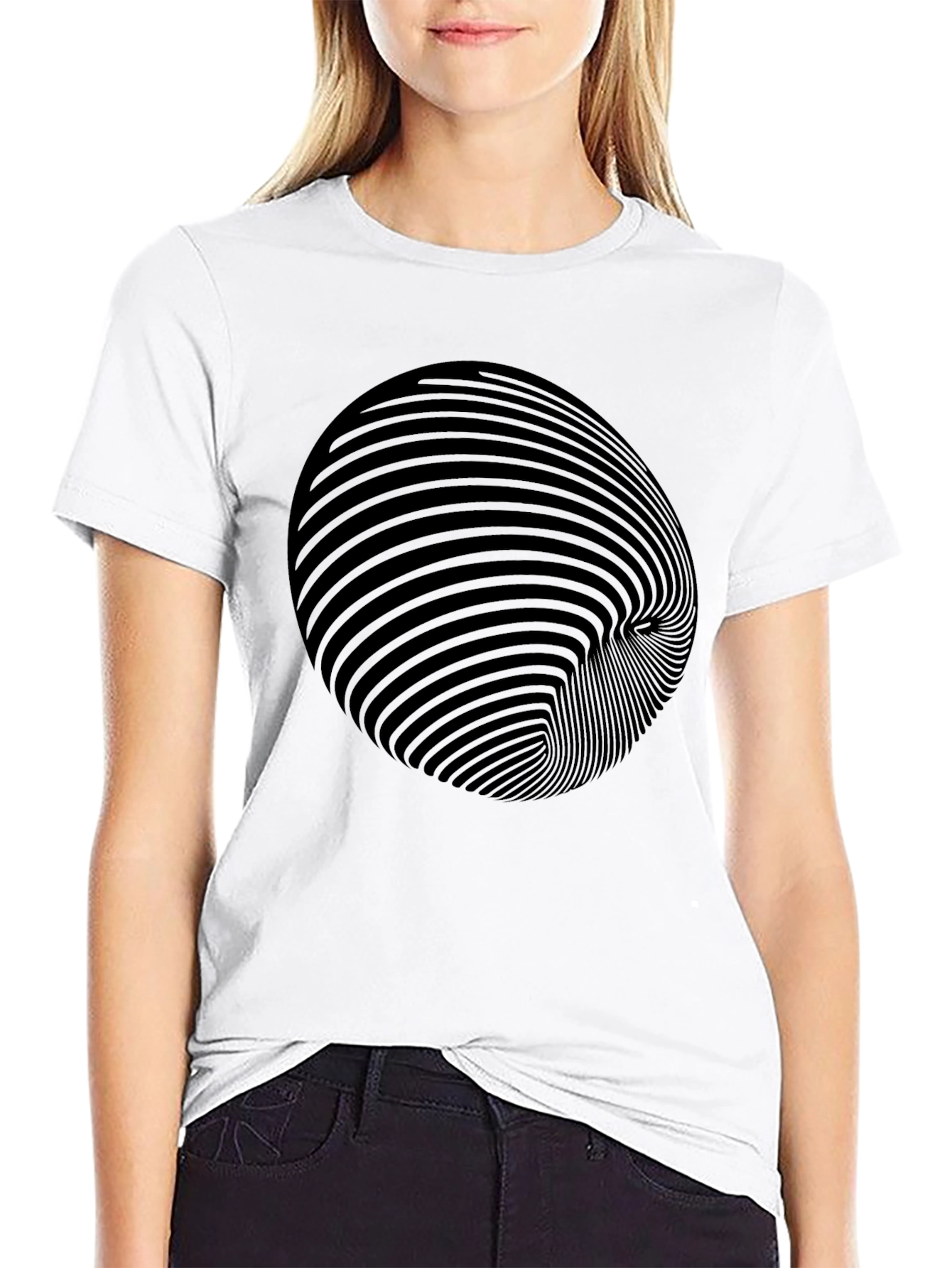 Optical Illusion Black T-Shirt
