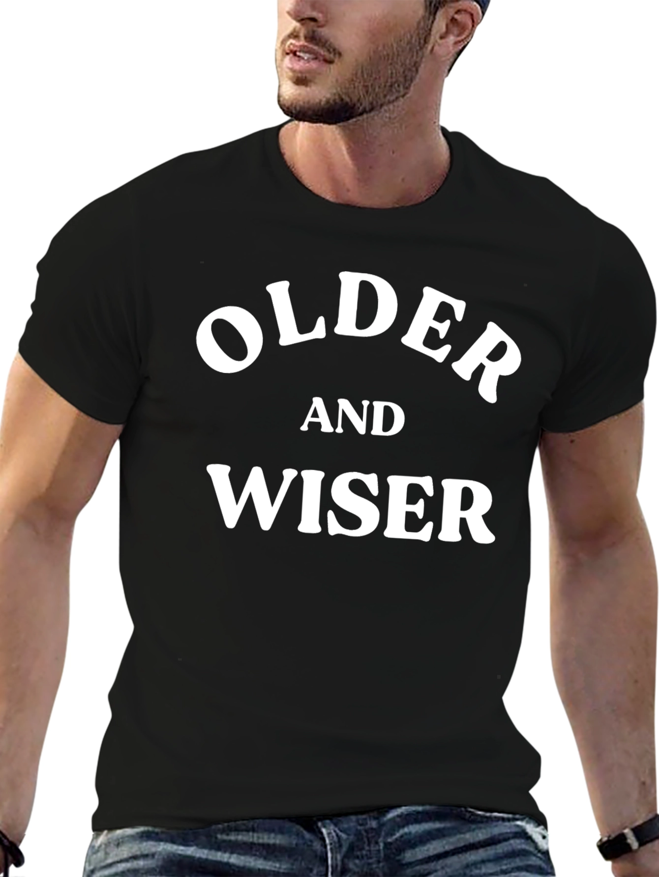 Older and Wiser Black T-Shirt
