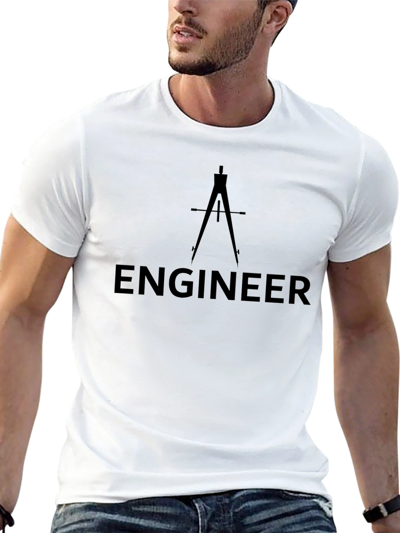 Engineer Compass Black T-Shirt - Technical Design Tee