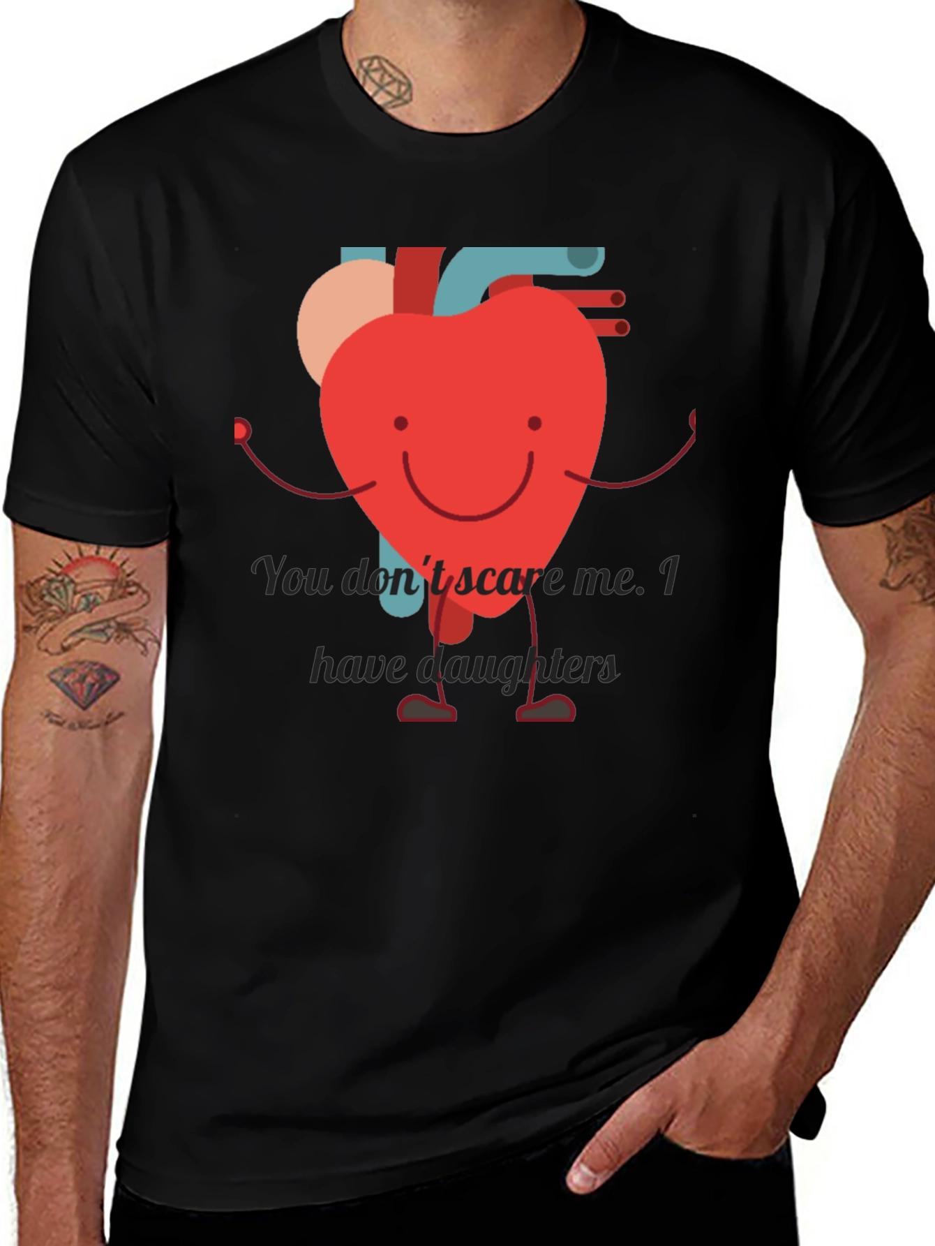 Heart Dad T-Shirt - Daughter Protection