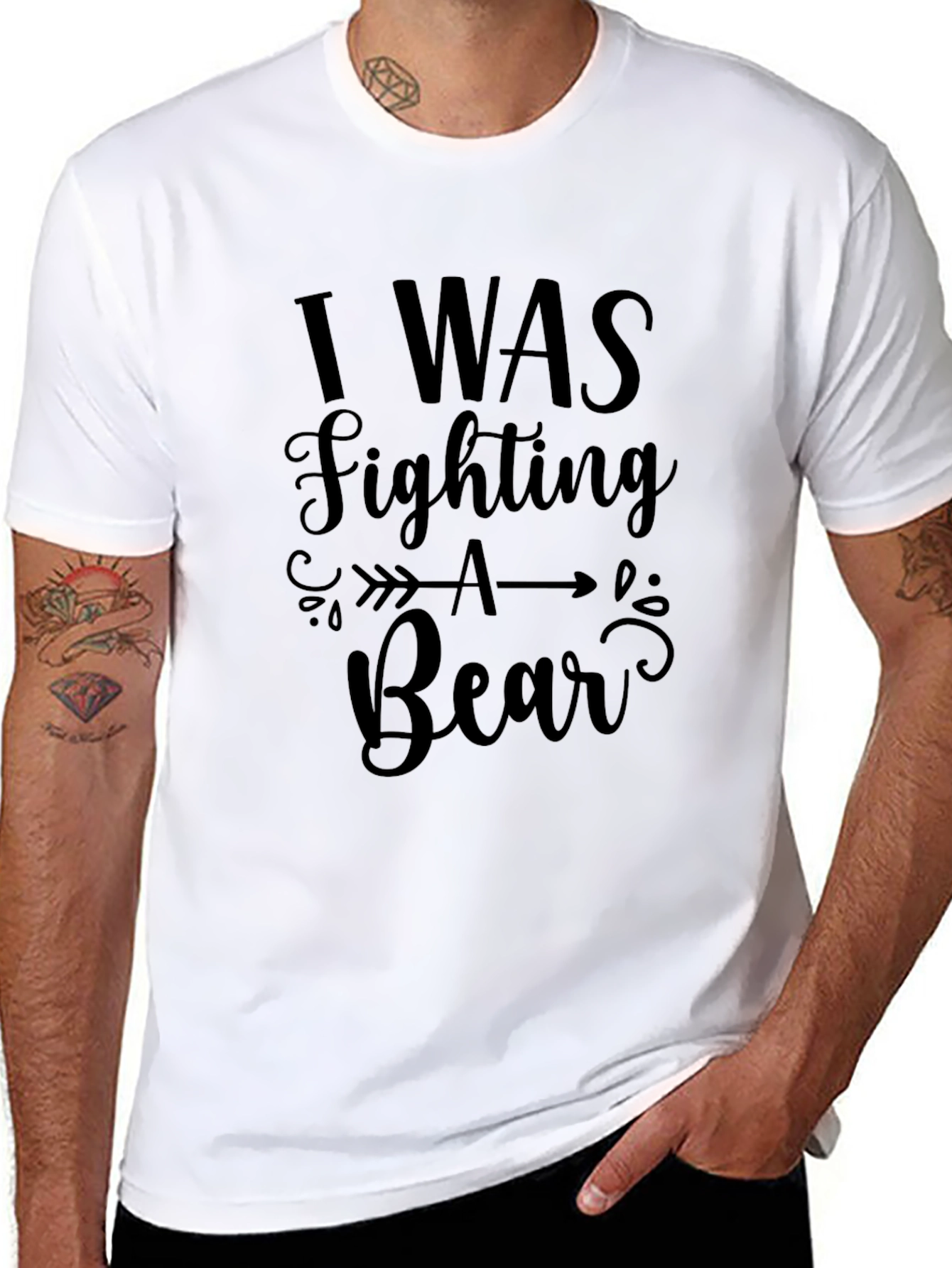 I Was Fighting a Bear Graphic Tee