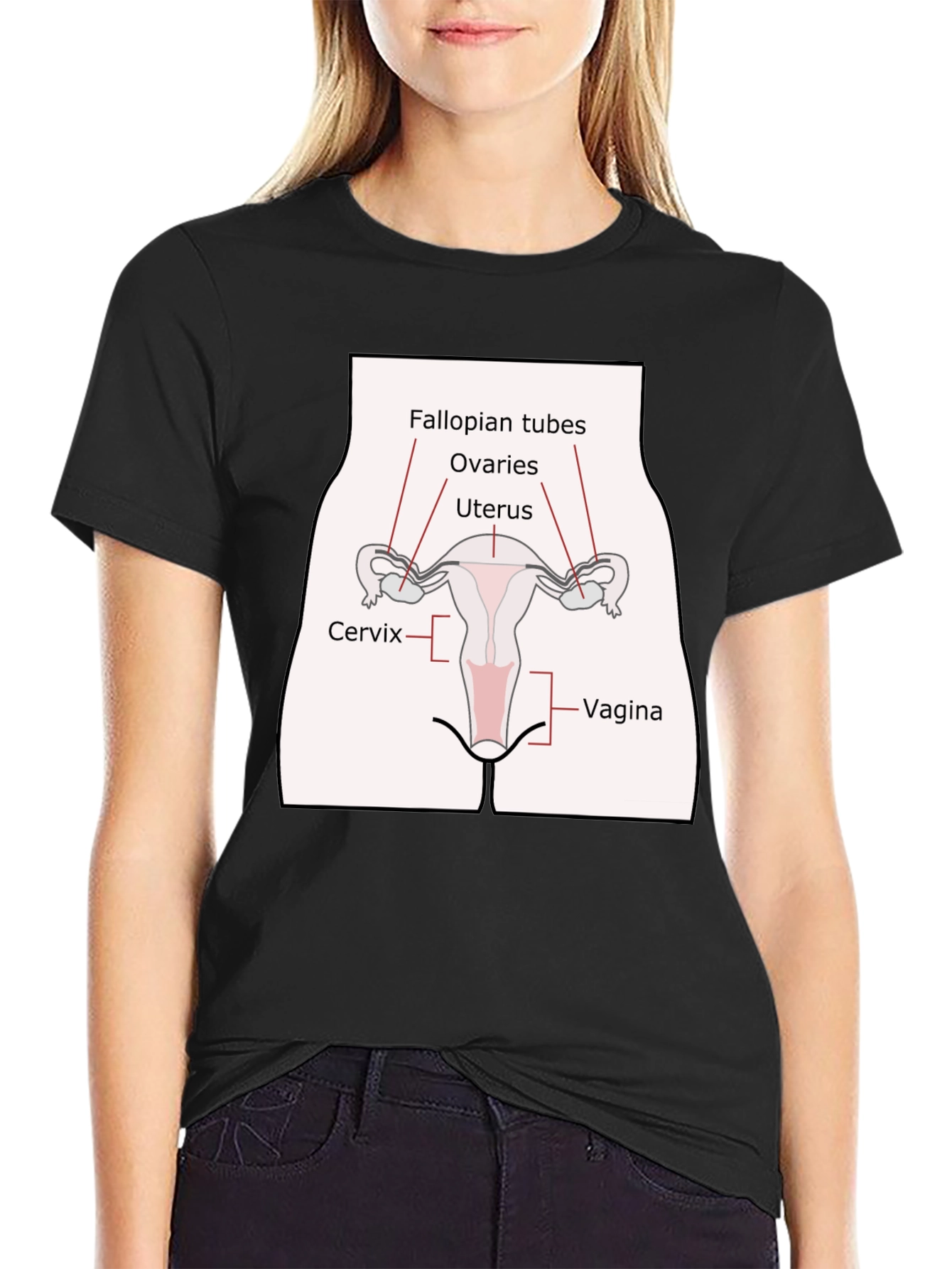 Anatomy Humor T-Shirt: Female Reproductive System