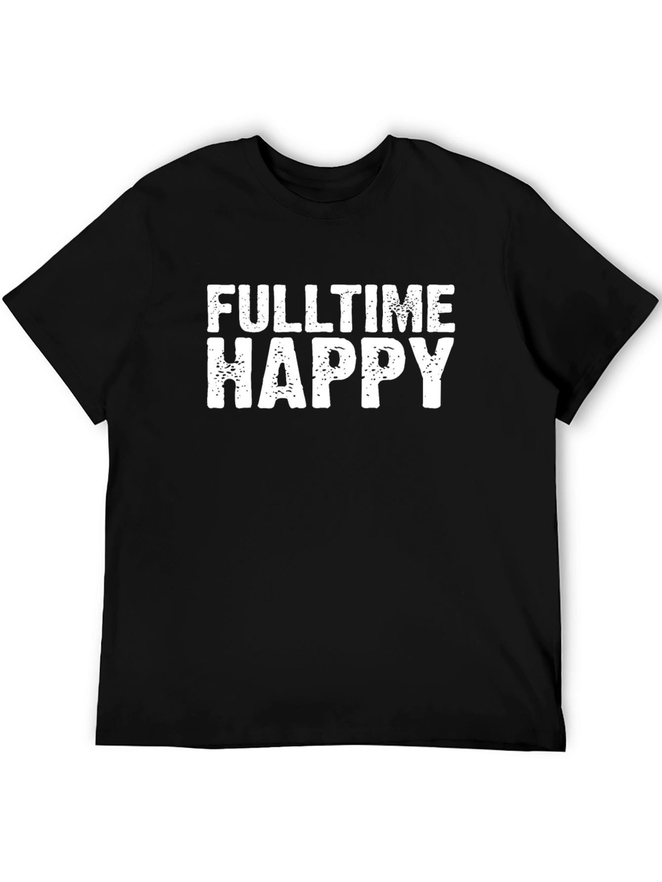 Fulltime Happy Graphic Tee - Black Cotton T-Shirt