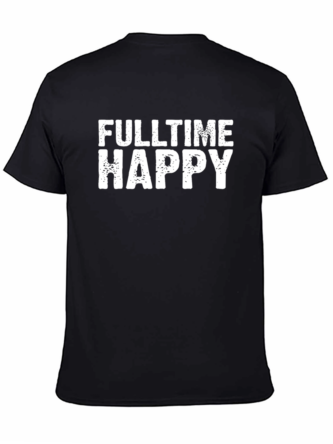 Fulltime Happy Graphic Tee - Black Cotton T-Shirt