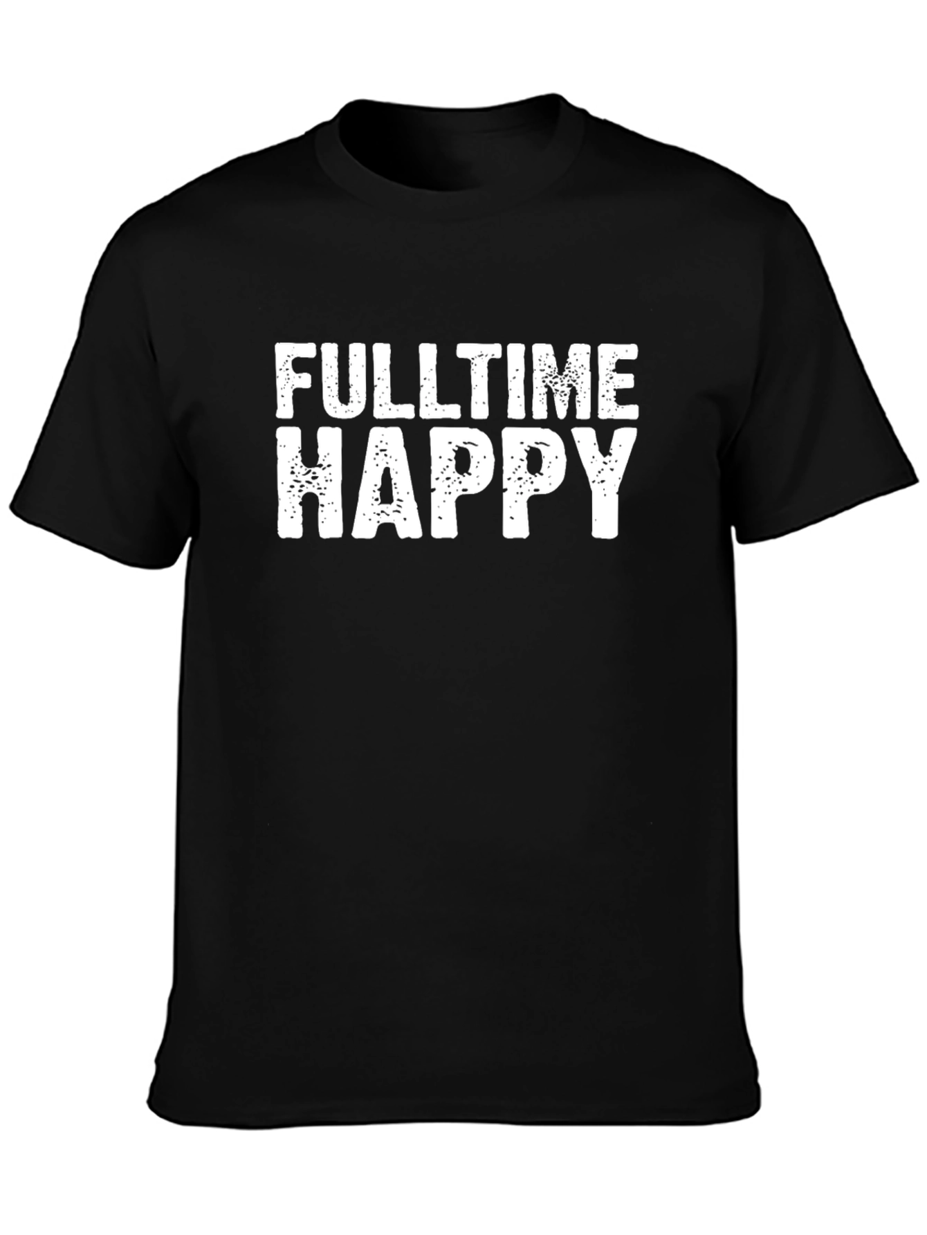 Fulltime Happy Graphic Tee - Black Cotton T-Shirt