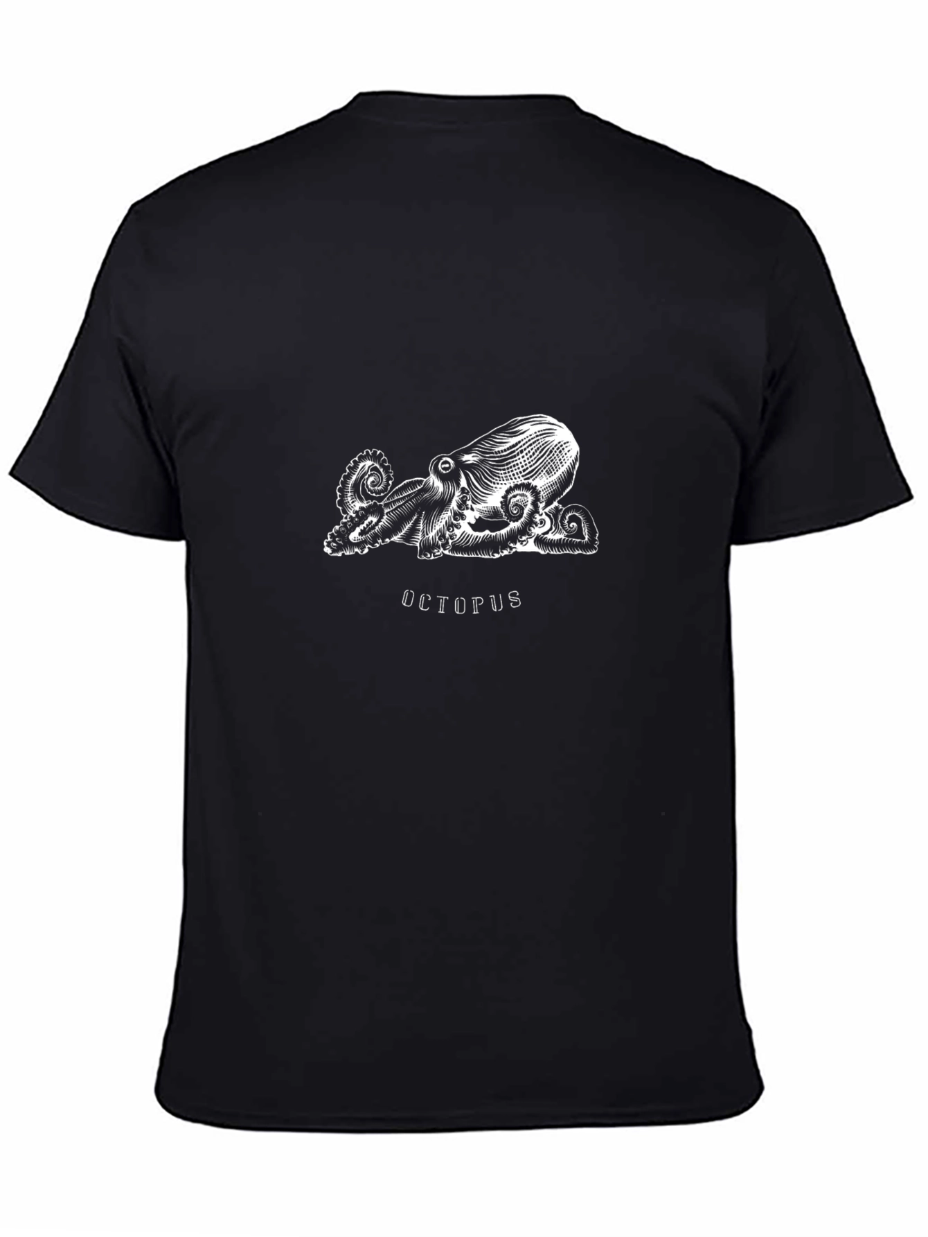 Octopus Graphic Print Black T-Shirt