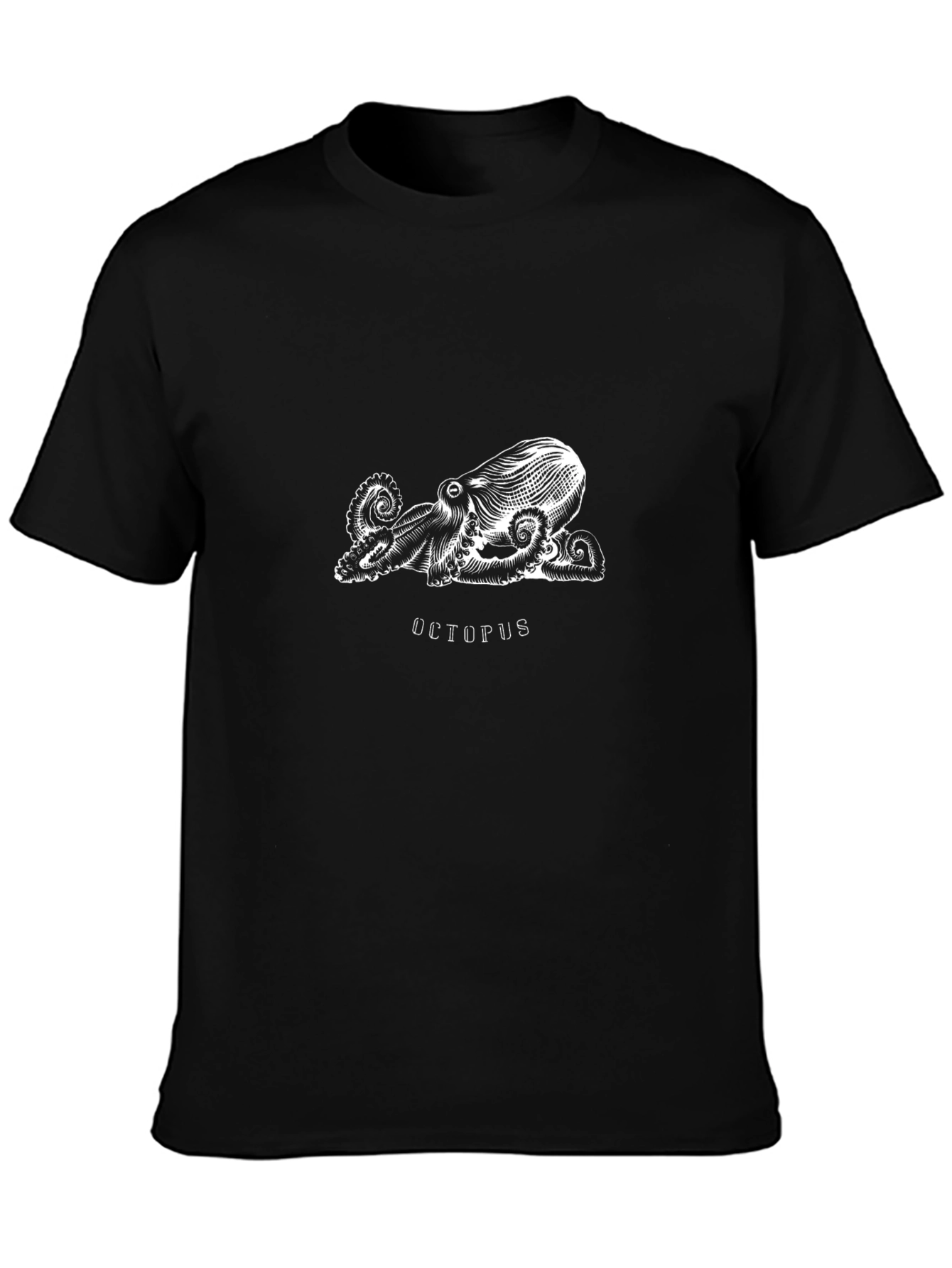 Octopus Graphic Print Black T-Shirt