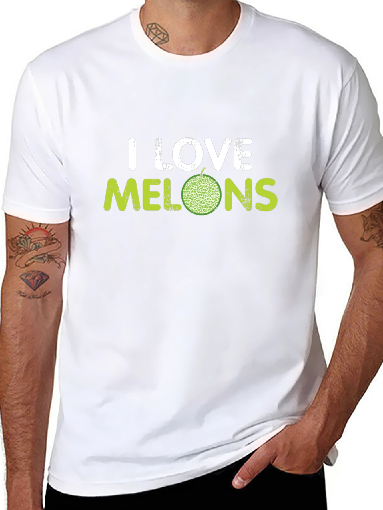 I Love Melons Graphic T-Shirt - Black