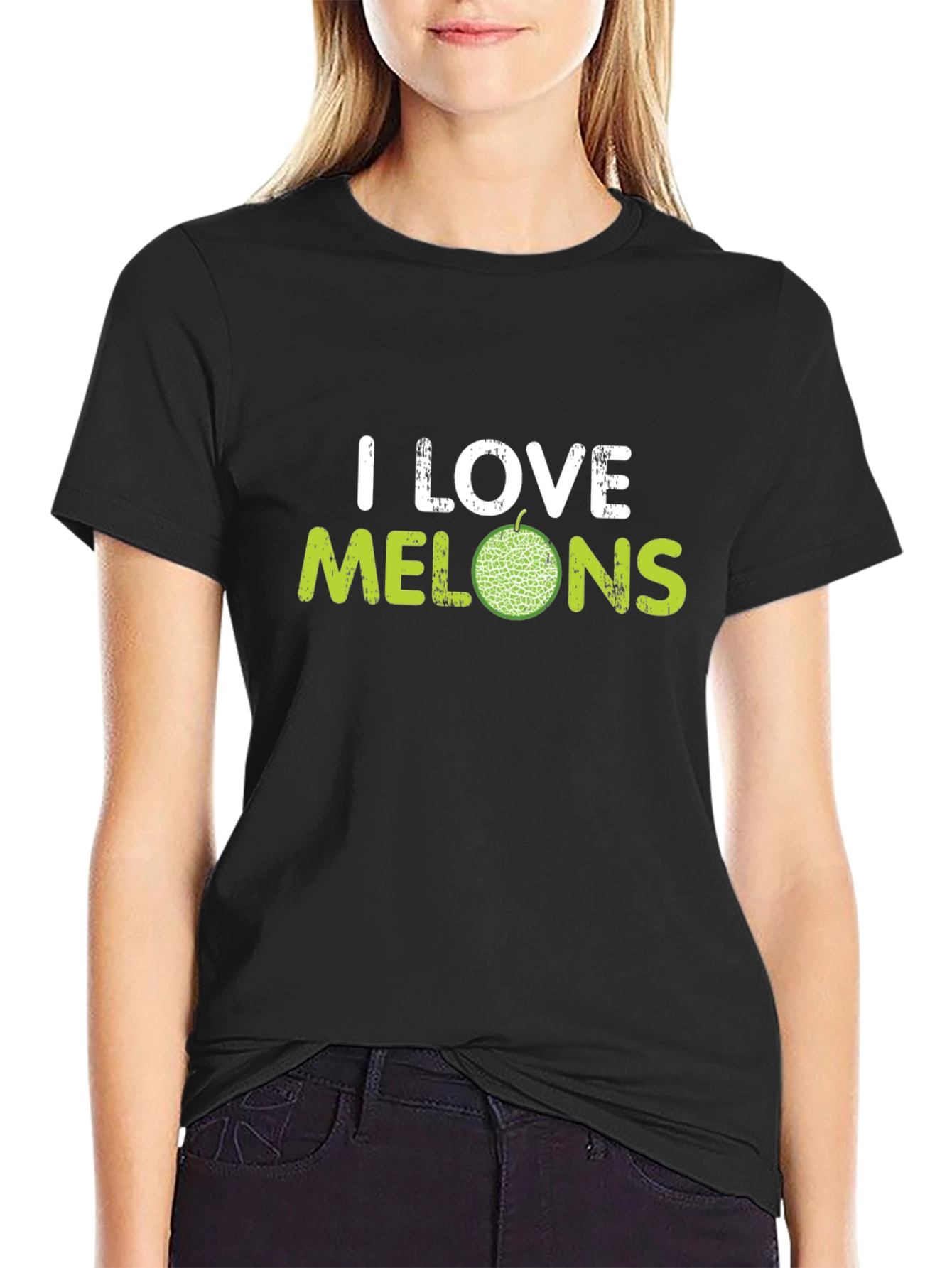 I Love Melons Graphic T-Shirt - Black