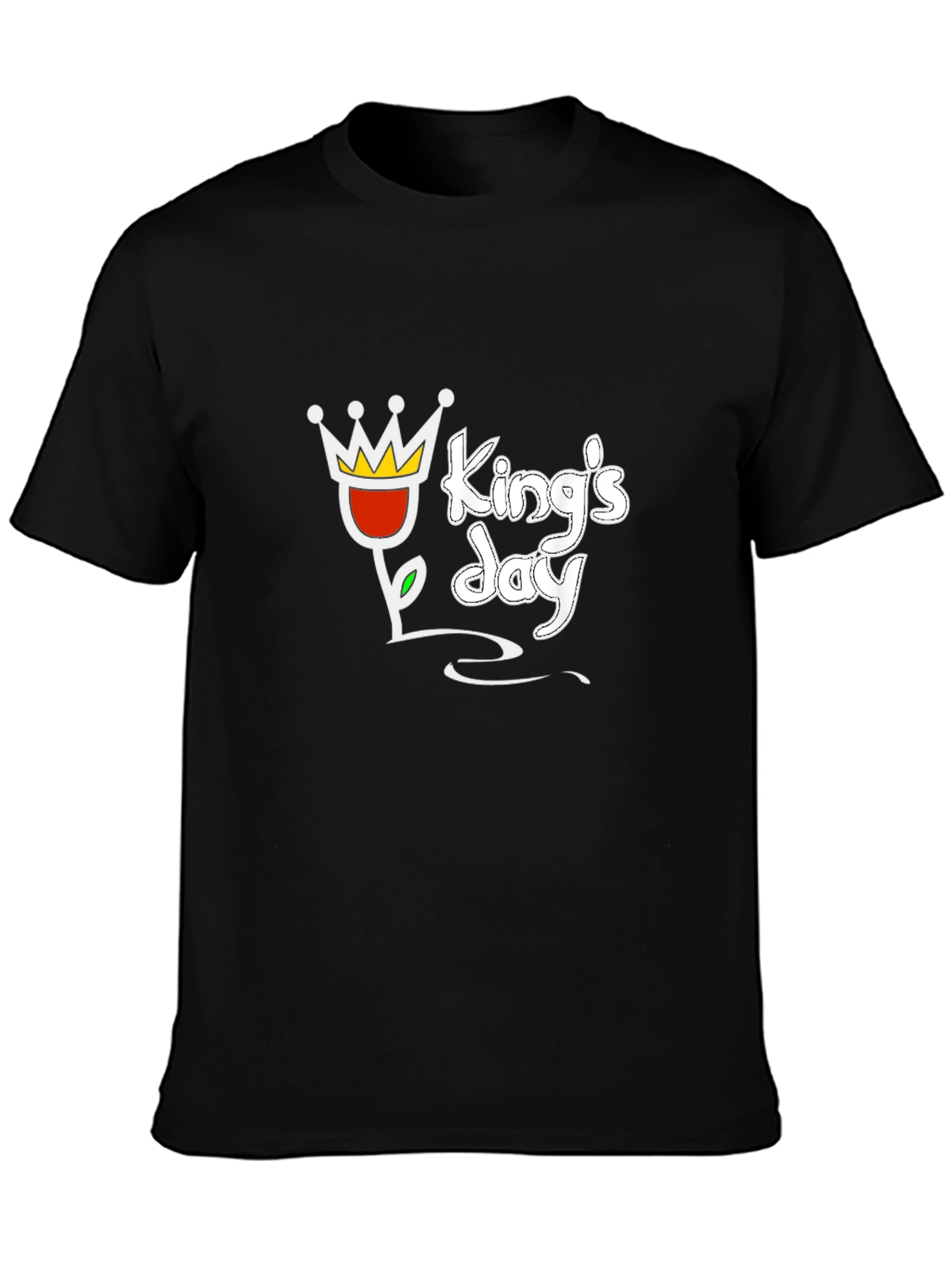 Kings Day Black T-Shirt with Crown Graphic