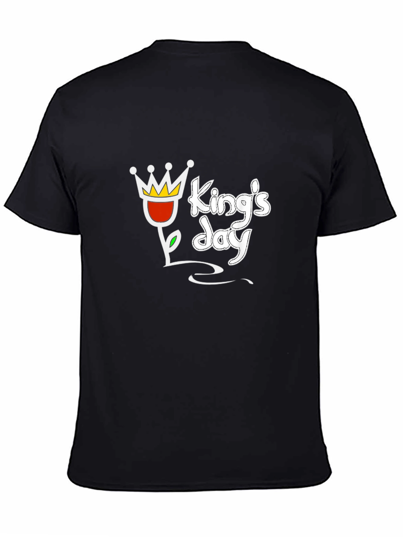 Kings Day Black T-Shirt with Crown Graphic