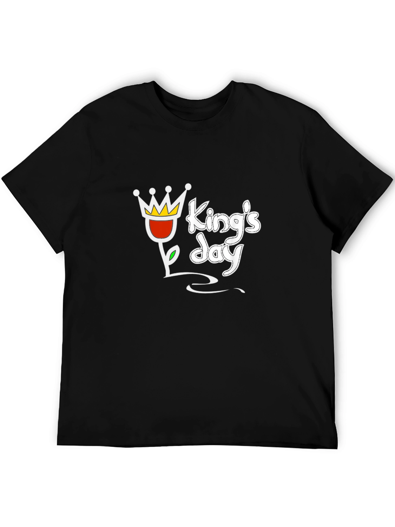 Kings Day Black T-Shirt with Crown Graphic