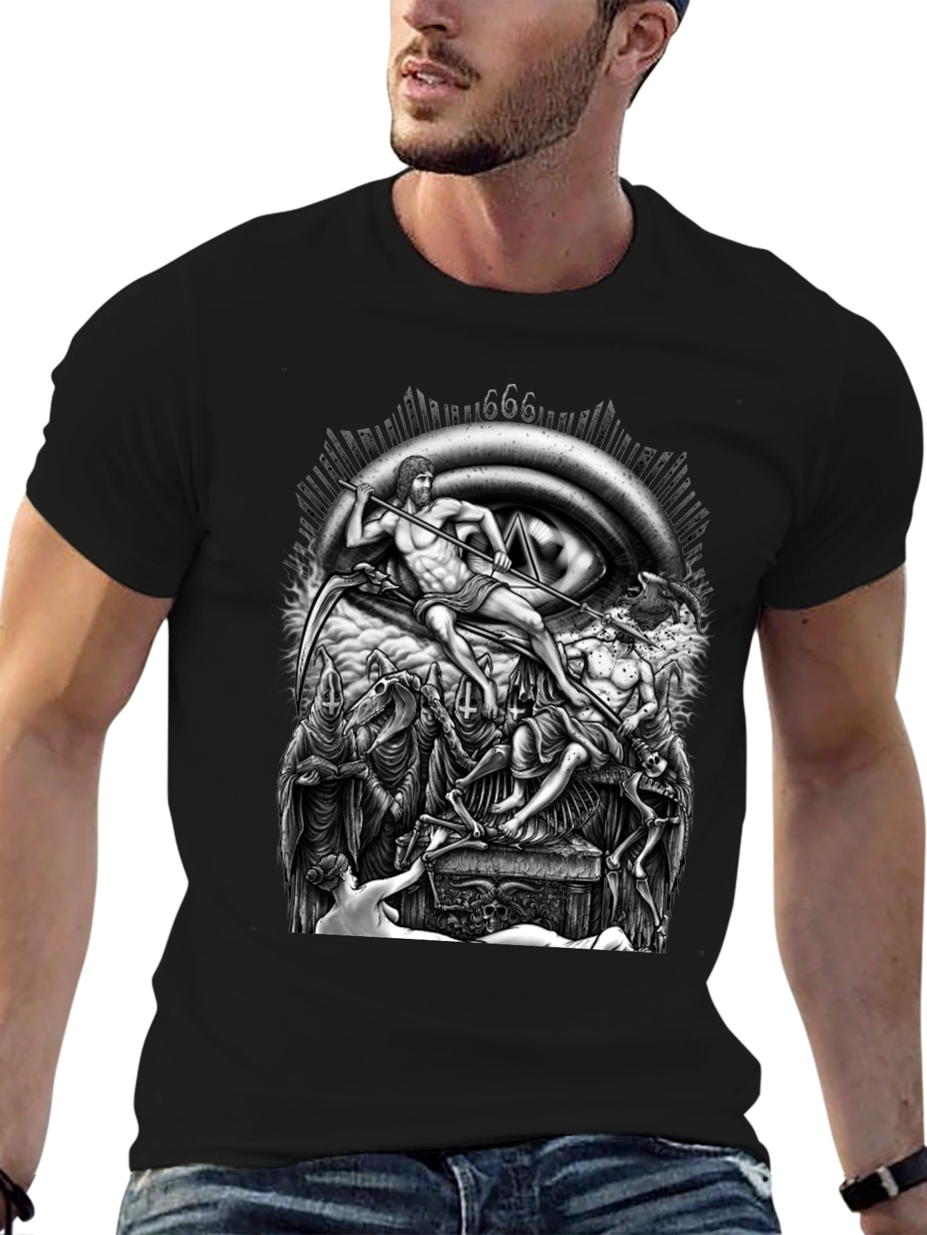 Grim Reaper Graphic Tee - Black Cotton T-Shirt