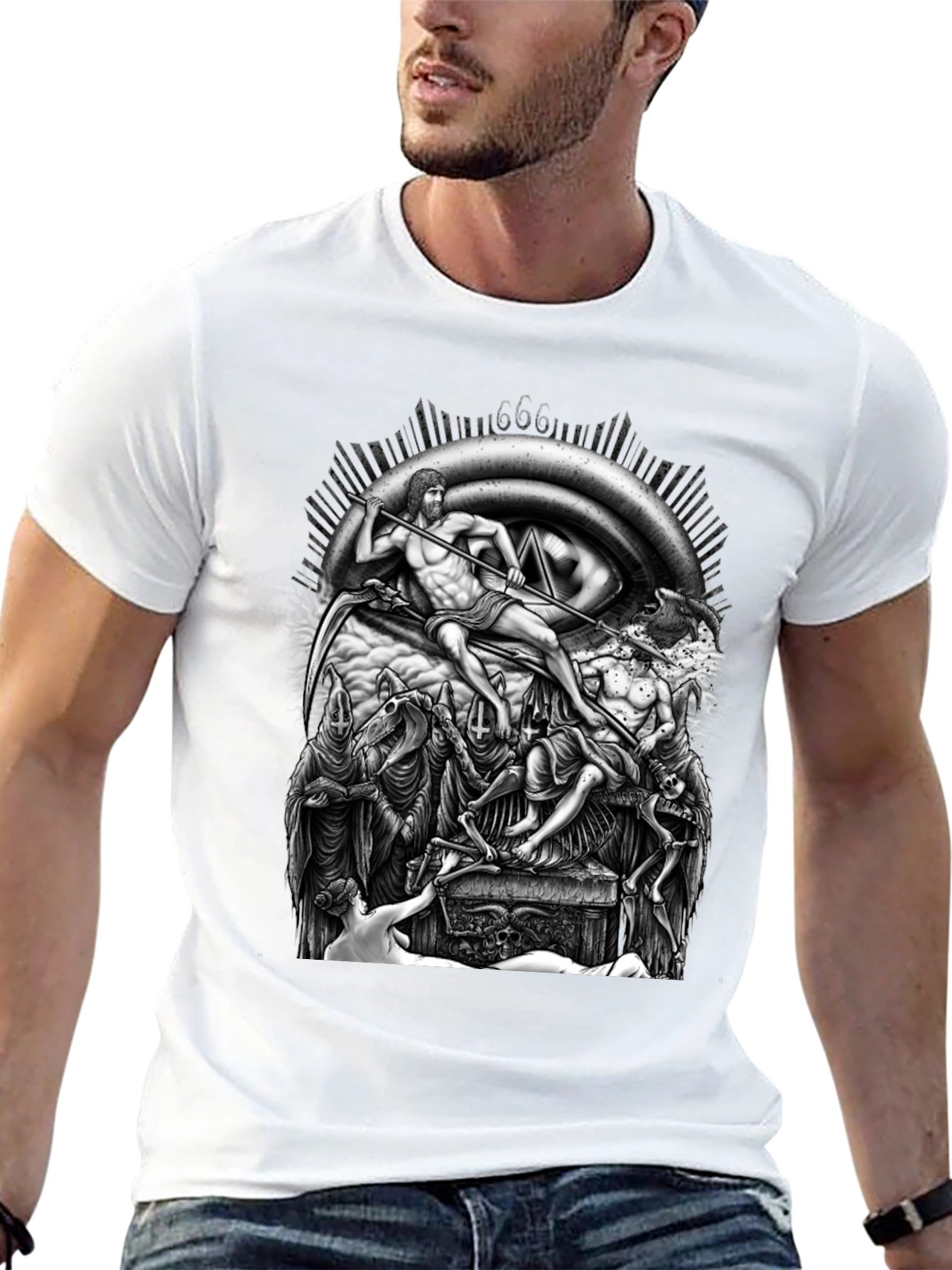 Grim Reaper Graphic Tee - Black Cotton T-Shirt