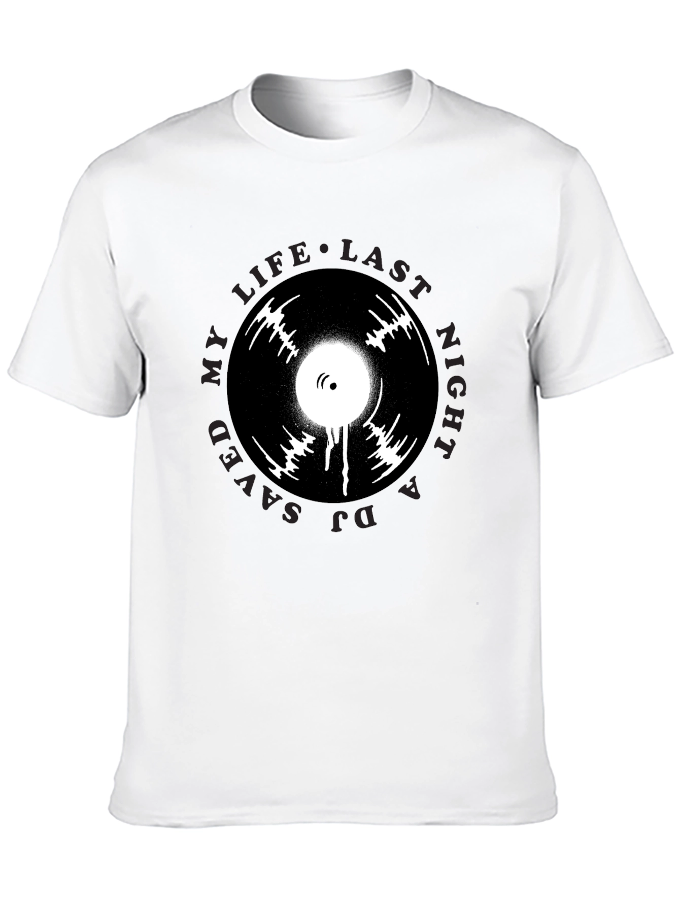 DJ Saved My Life T-Shirt Black Vinyl Graphic Tee