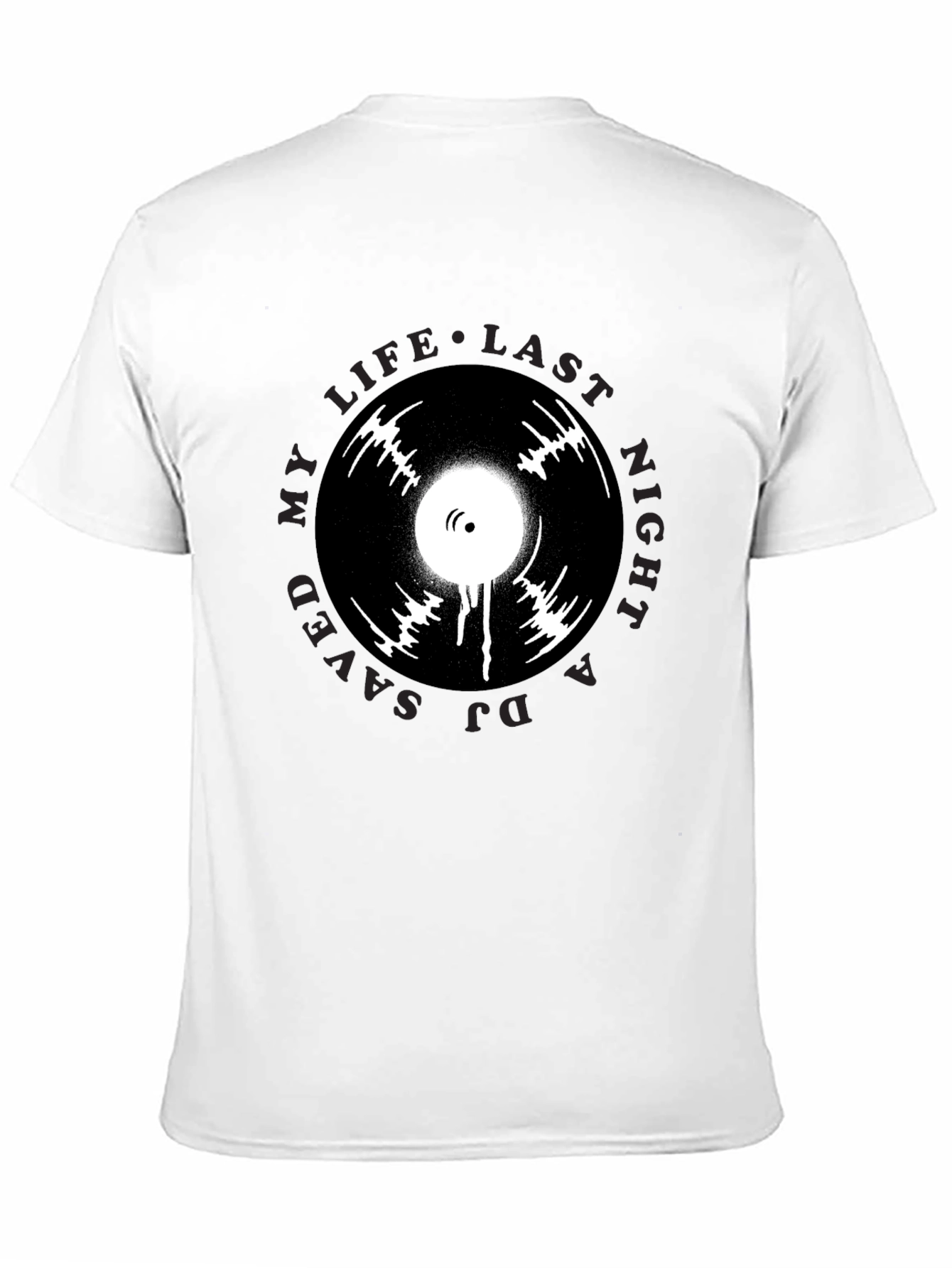 DJ Saved My Life T-Shirt Black Vinyl Graphic Tee