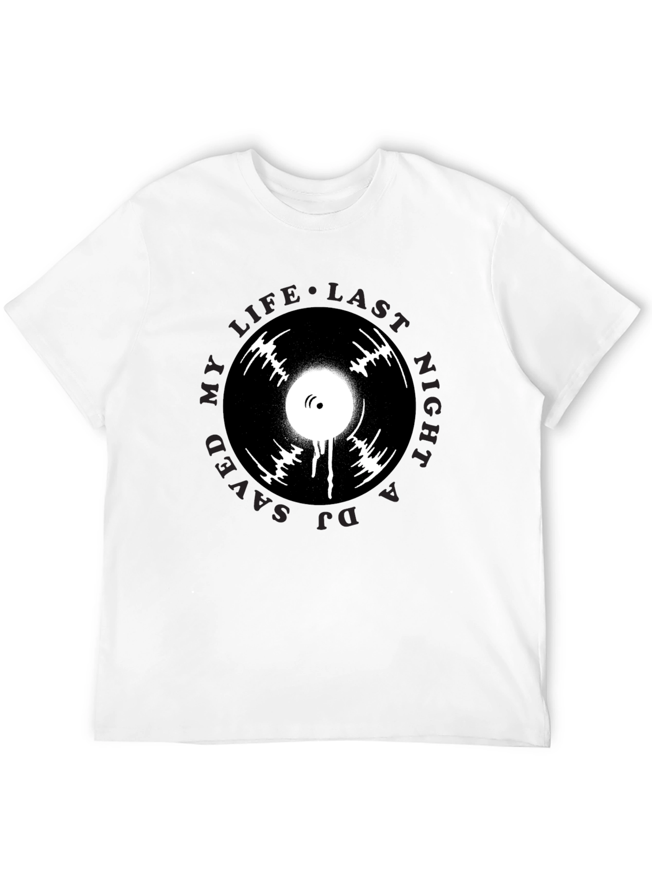 DJ Saved My Life T-Shirt Black Vinyl Graphic Tee
