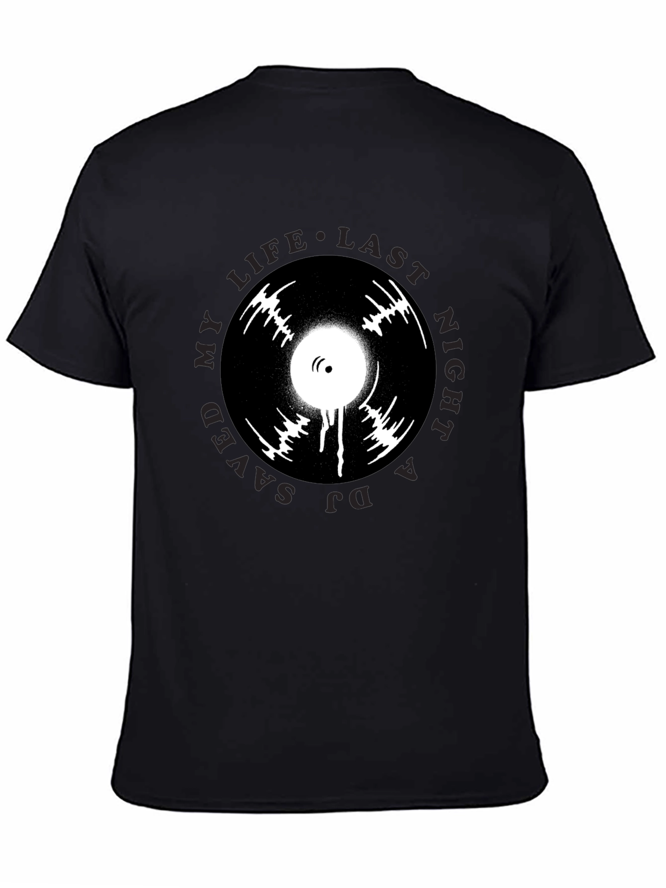 DJ Saved My Life T-Shirt Black Vinyl Graphic Tee