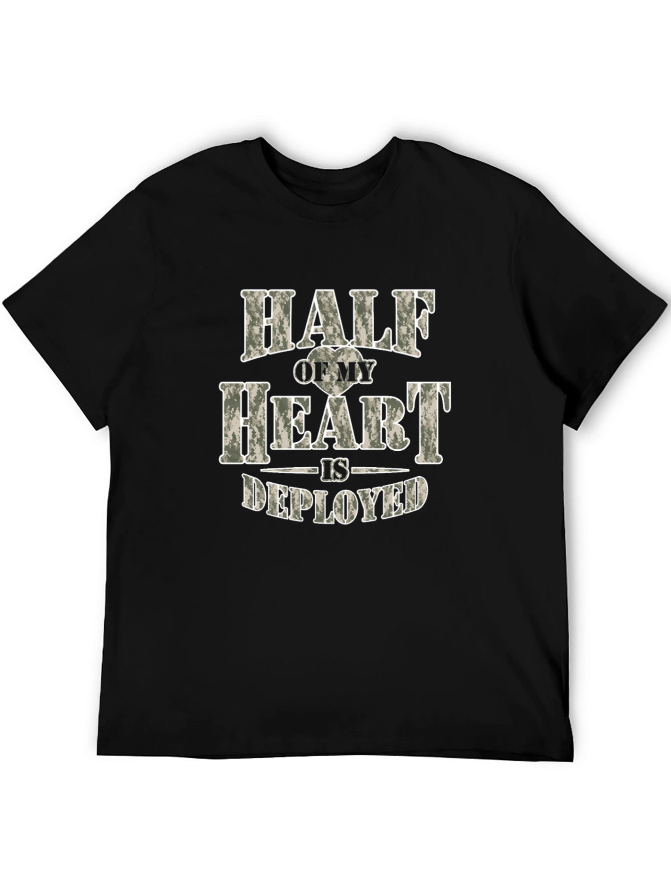 Half My Heart is Deployed Black Tee