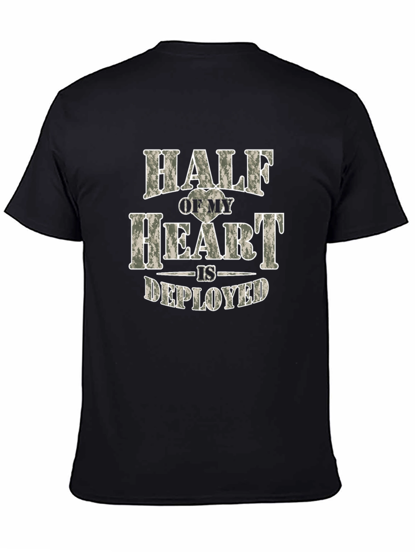 Half My Heart is Deployed Black Tee
