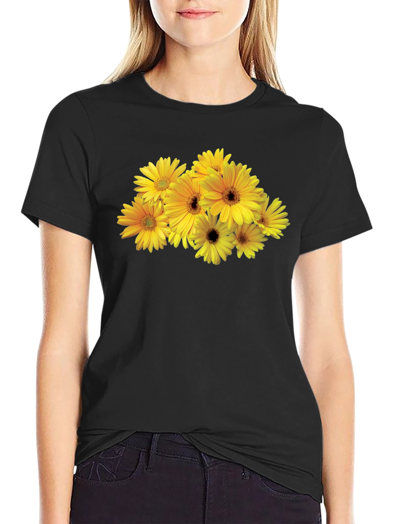 Floral Graphic Tee - Black Unisex Fit