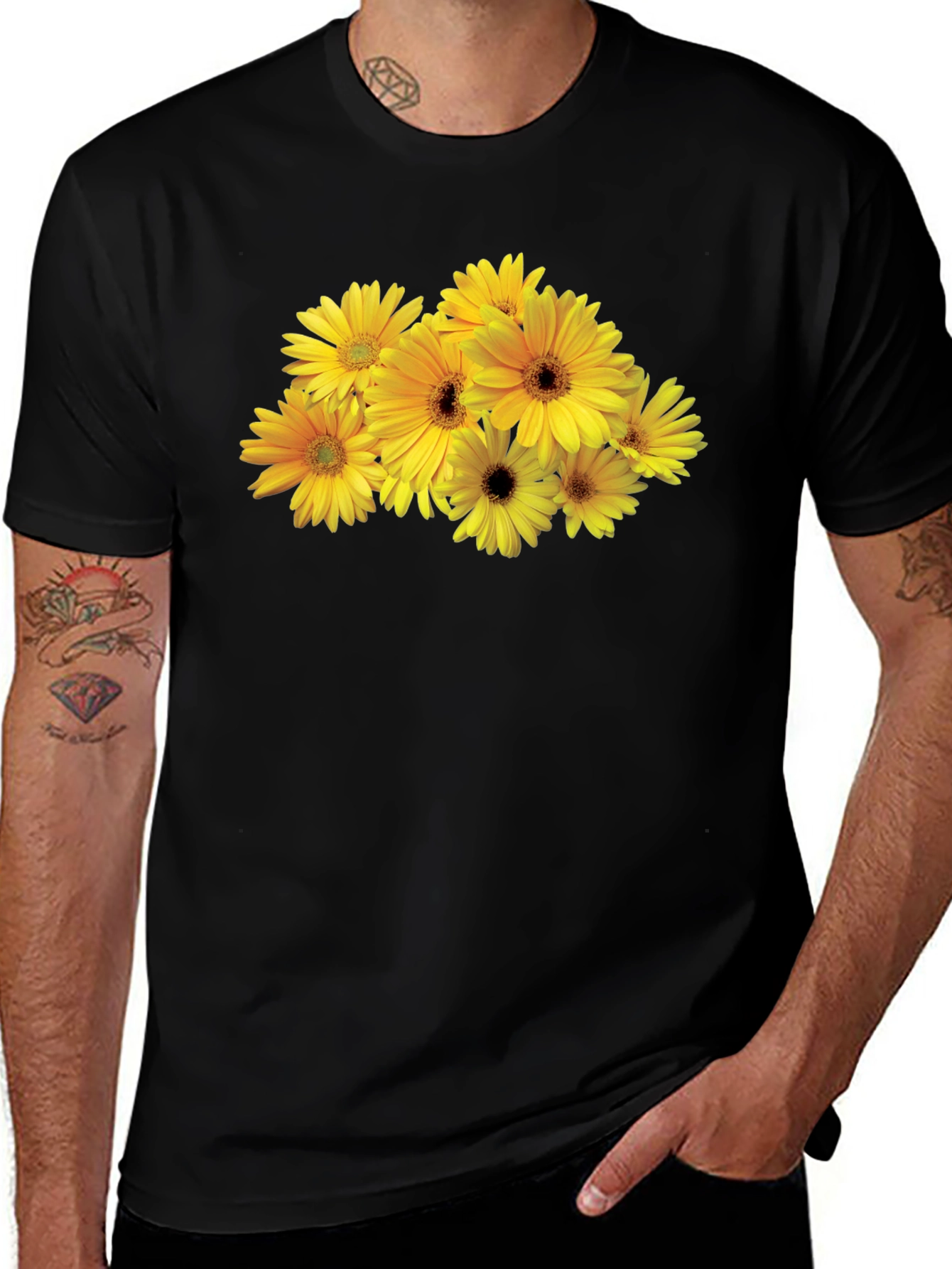 Floral Graphic Tee - Black Unisex Fit