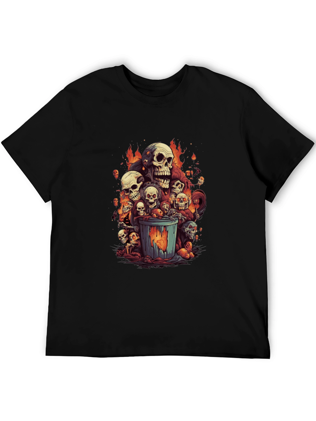 Skull Trash Can Graphic Tee - Mens Black T-Shirt