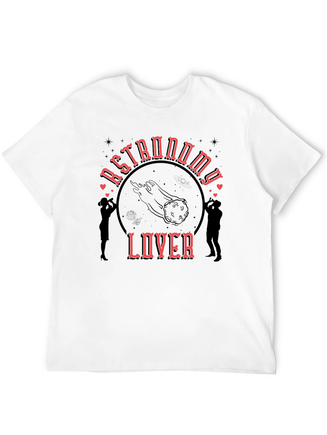 Astronomy Lover Graphic Tee - Black Cotton T-Shirt
