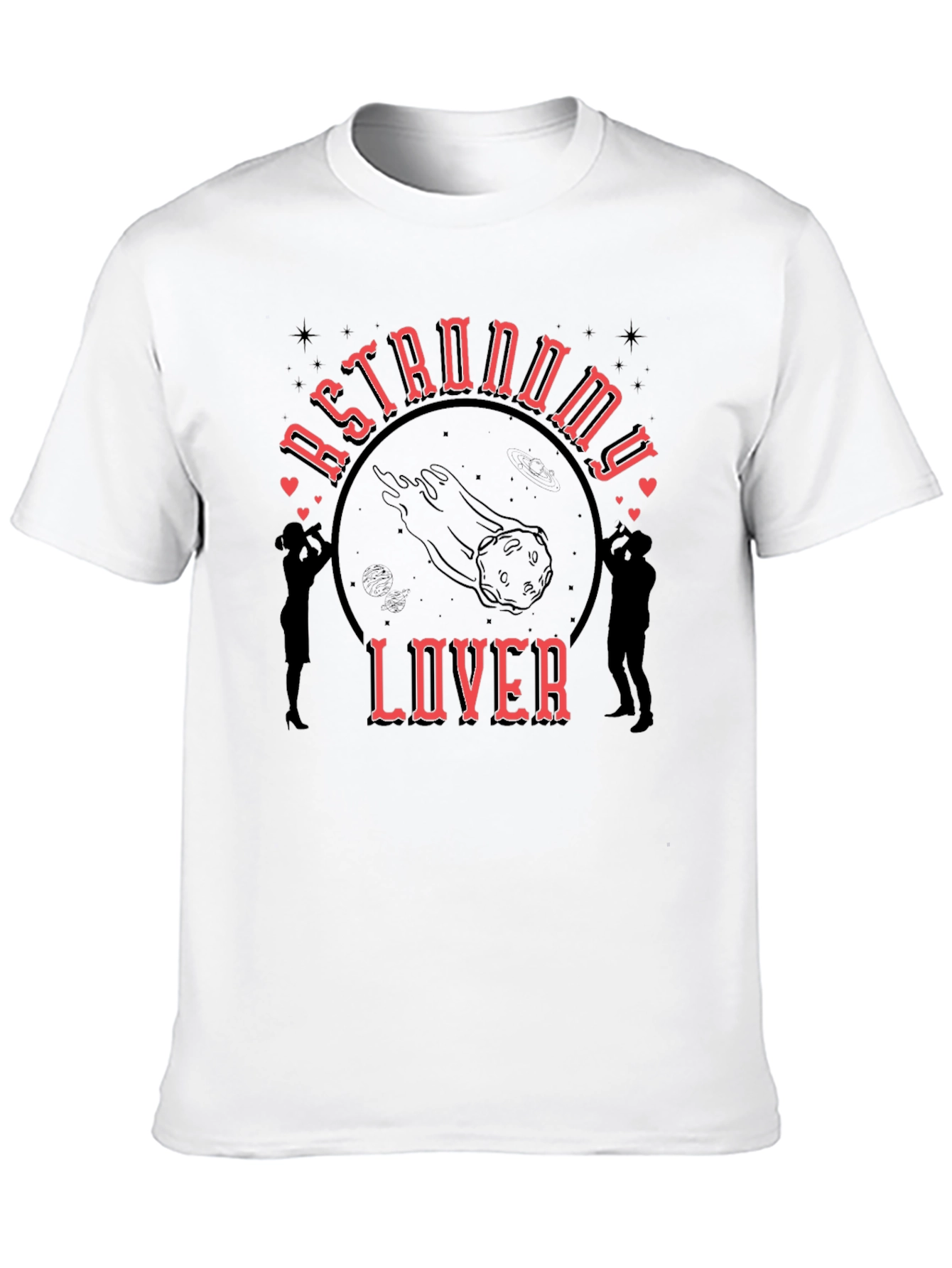 Astronomy Lover Graphic Tee - Black Cotton T-Shirt