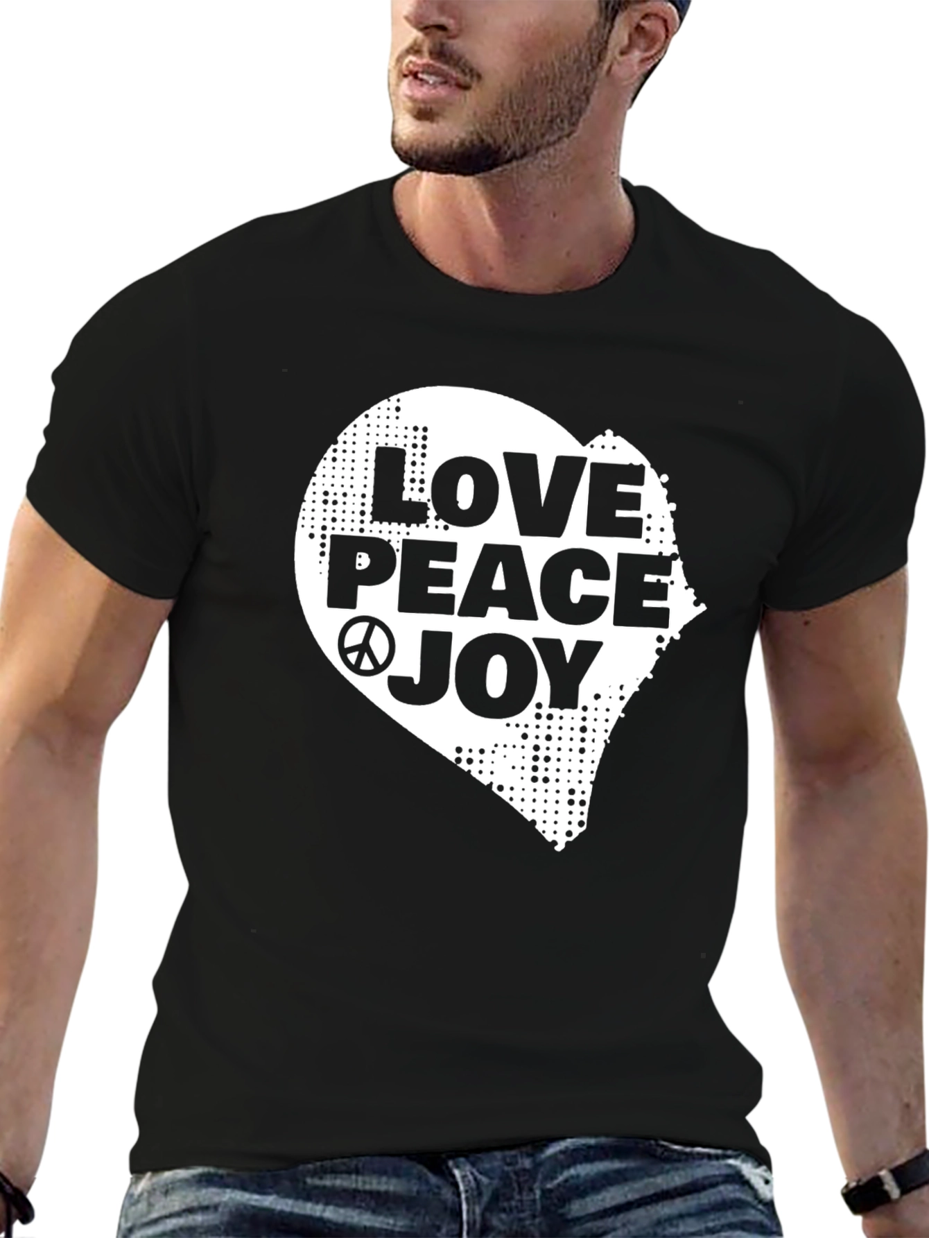 Love Peace Joy Graphic Tee - Black