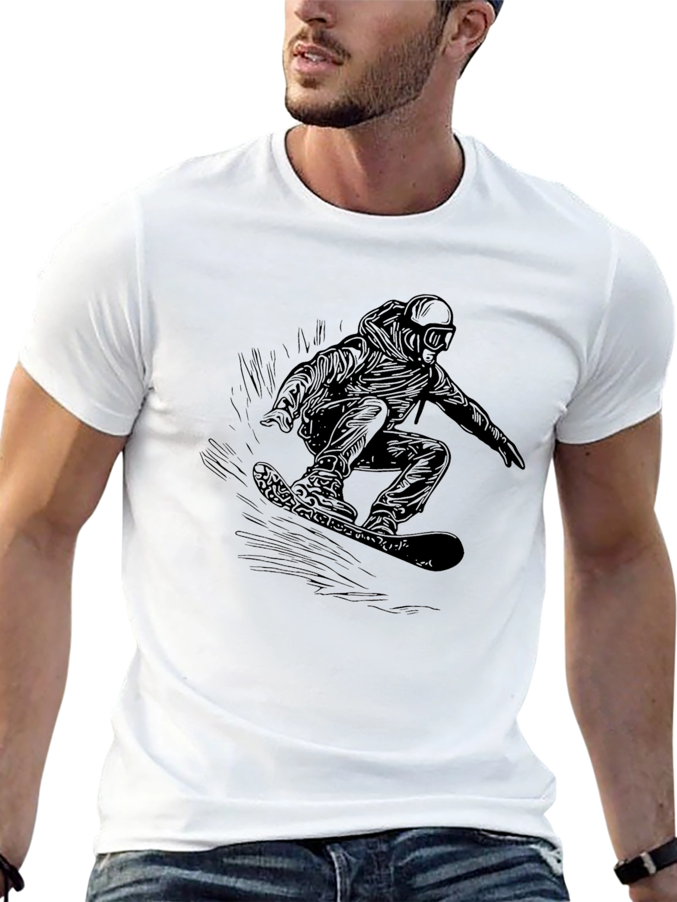 Black Snowboarder Graphic Tee