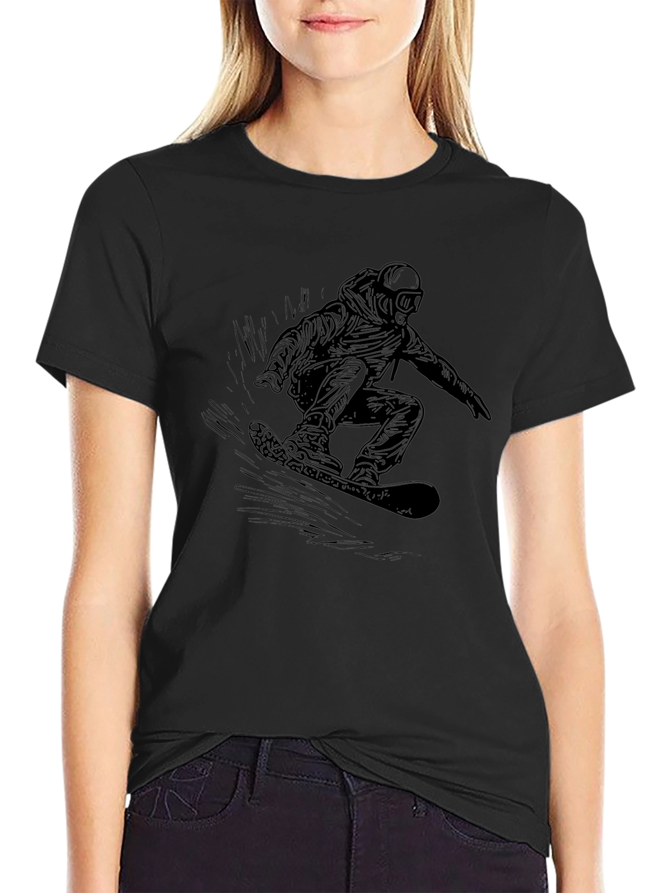 Black Snowboarder Graphic Tee
