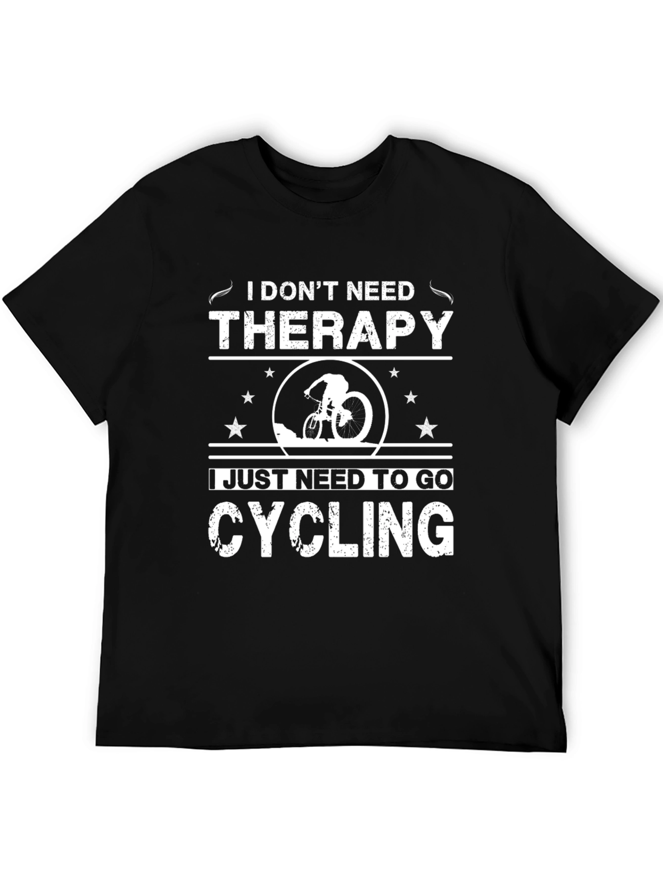 Cycling Therapy T-Shirt - Black Cotton Blend