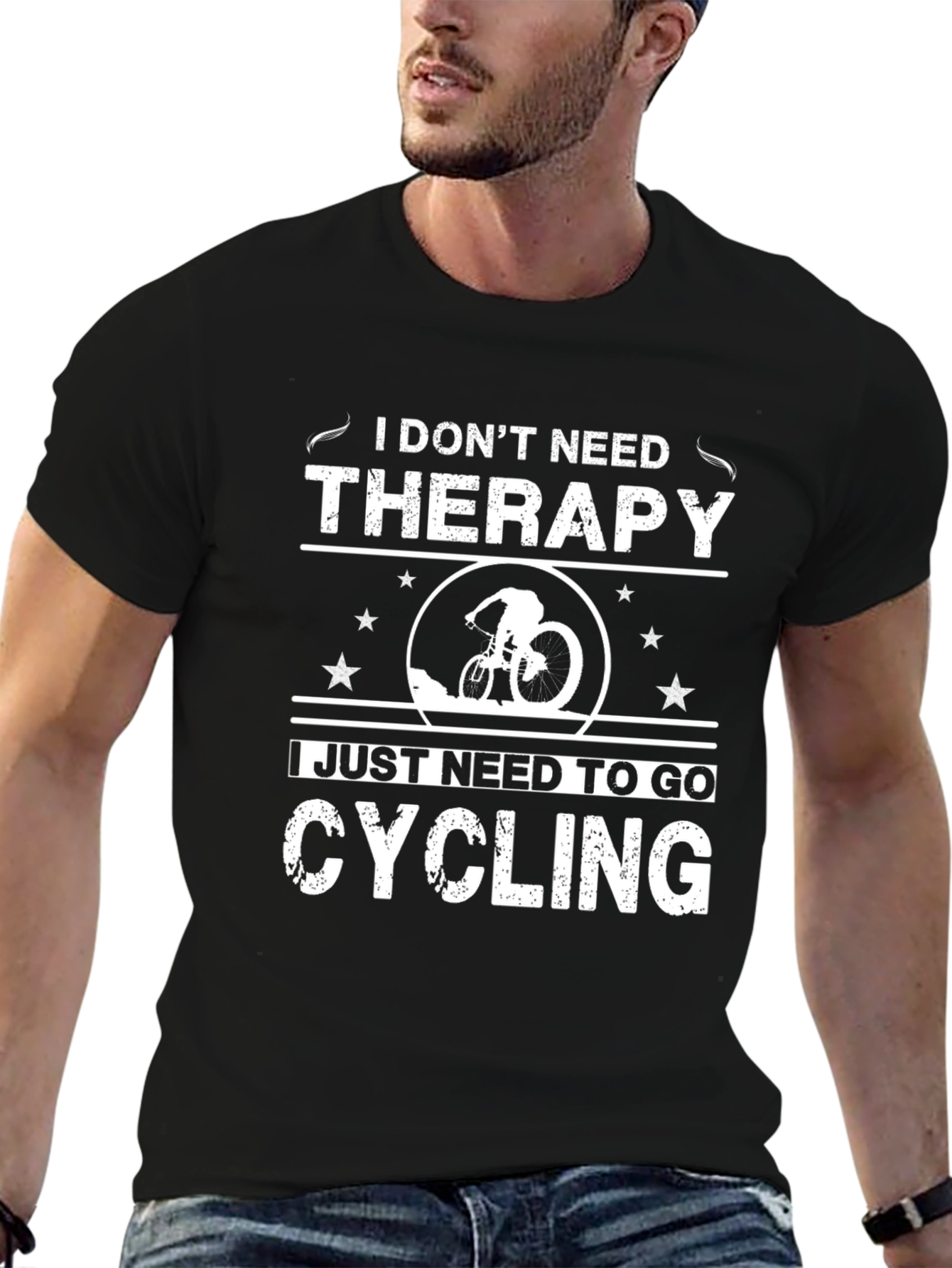 Cycling Therapy T-Shirt - Black Cotton Blend